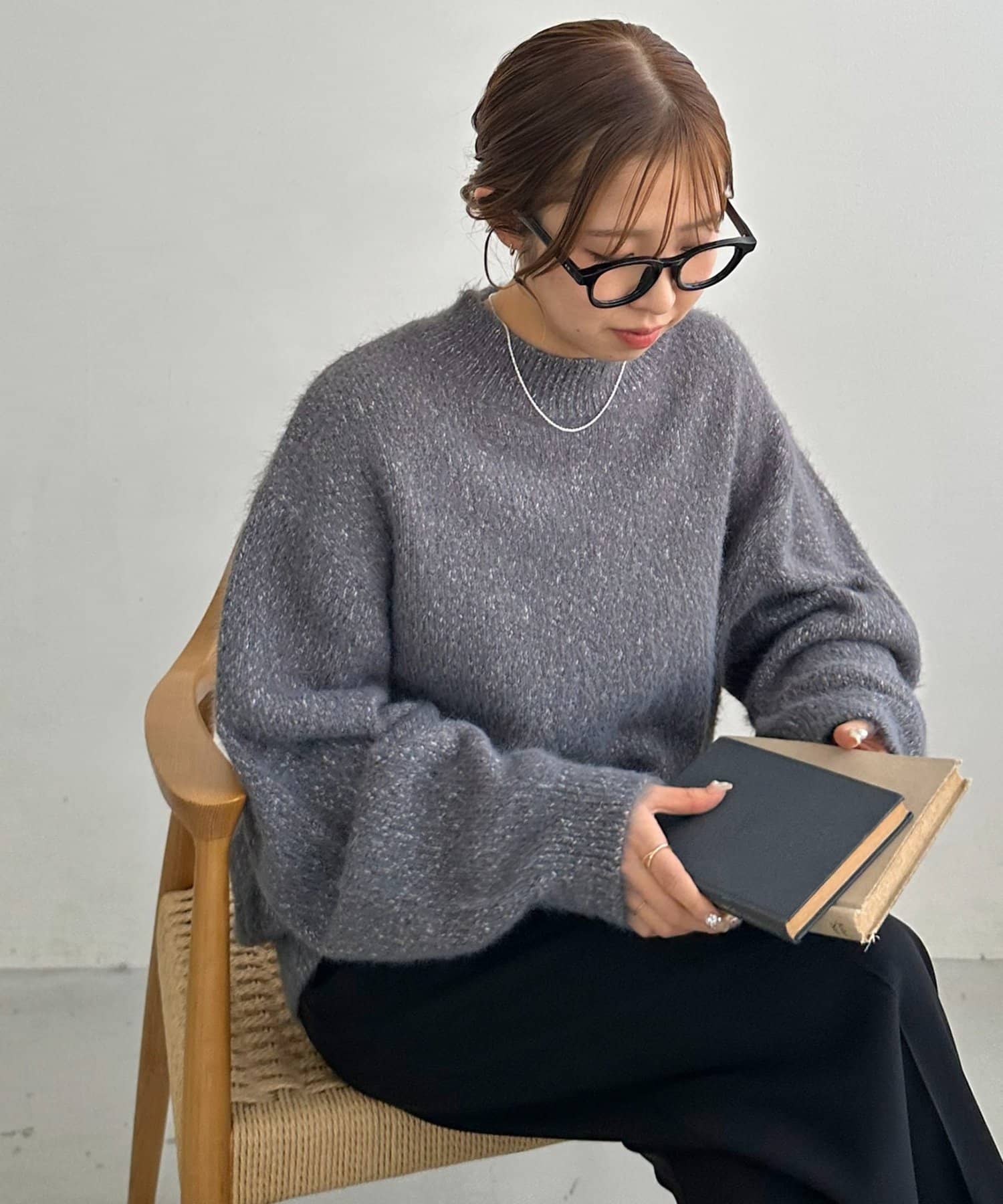 DISCOAT(ディスコート) 【ユニセックス】メランジシャギーニット