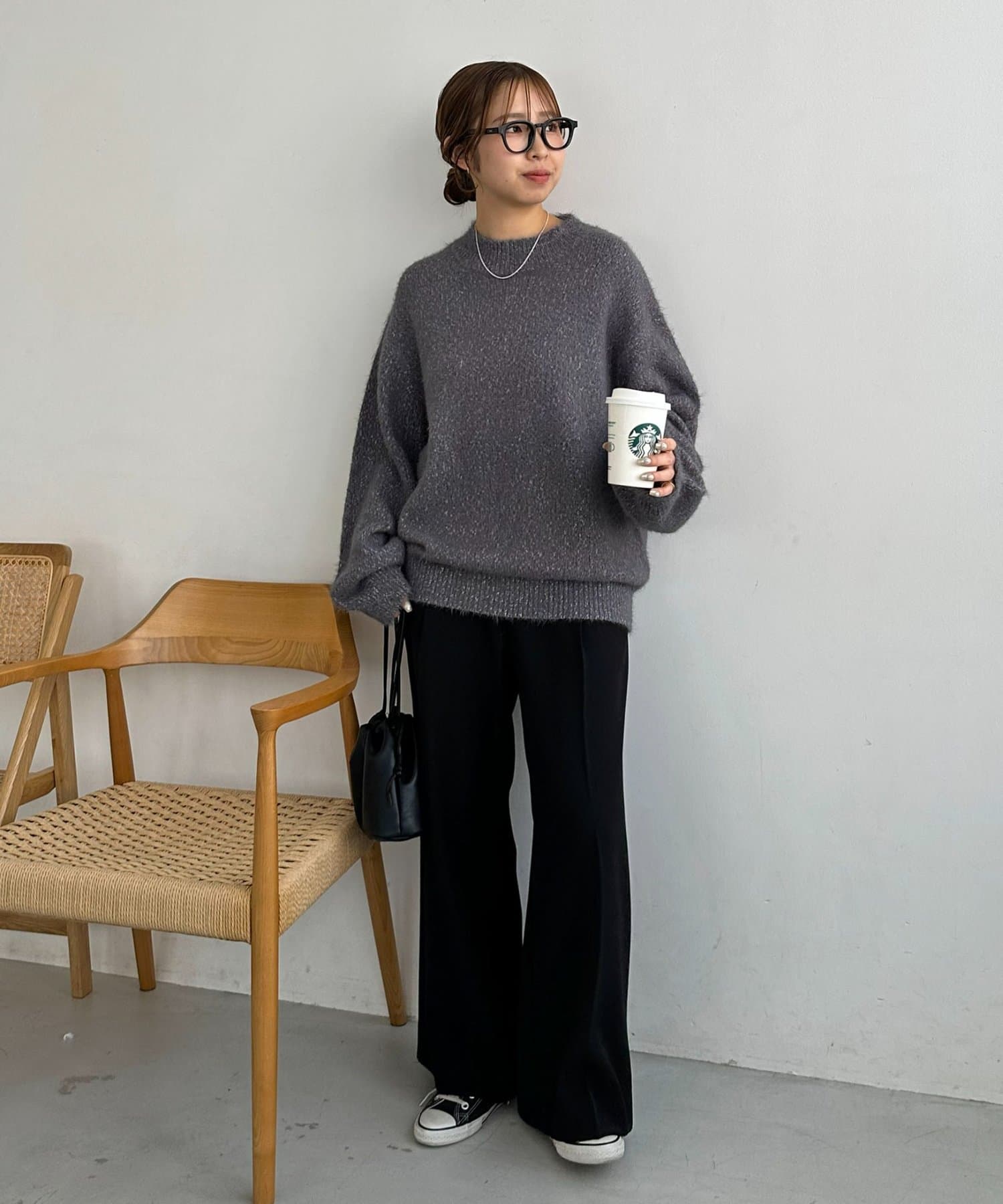 DISCOAT(ディスコート) 【ユニセックス】メランジシャギーニット