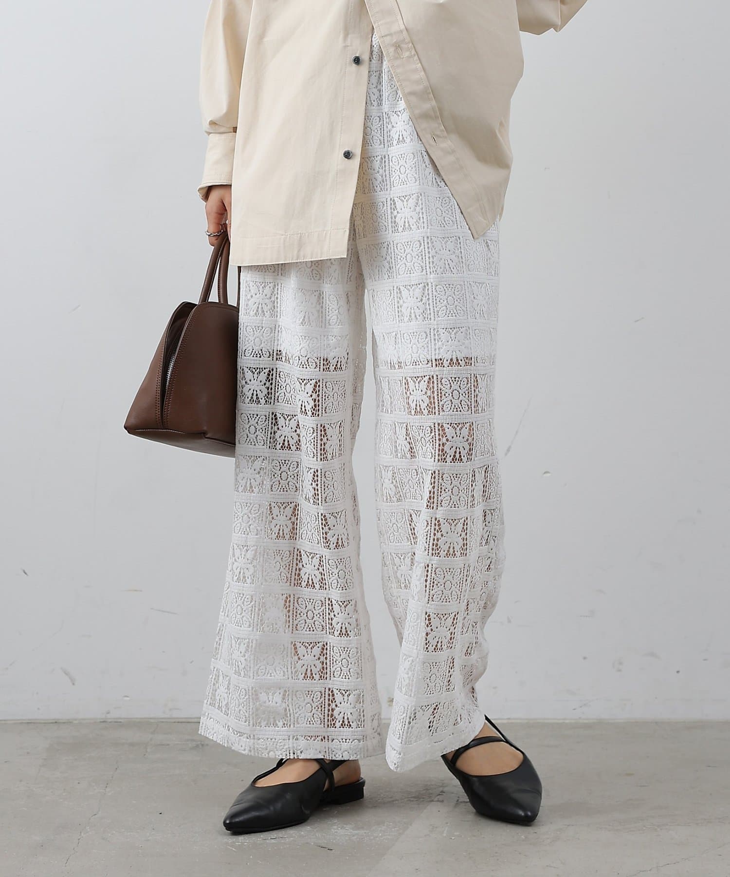 COLONY 2139(コロニー トゥーワンスリーナイン) 【WEB限定】パッチワークレースイージーパンツ