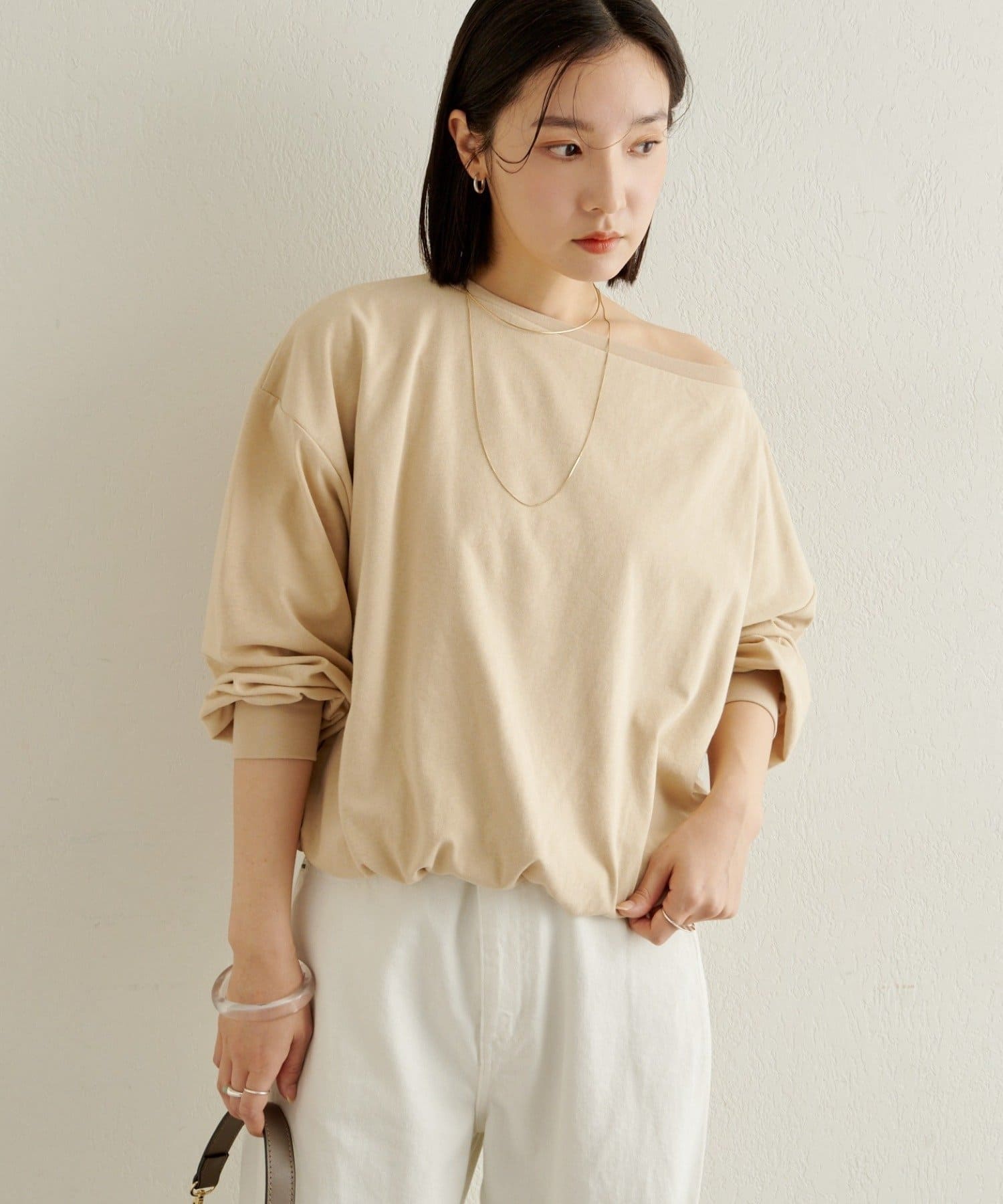 Omekashi(オメカシ) 裾バルーンロングTシャツ