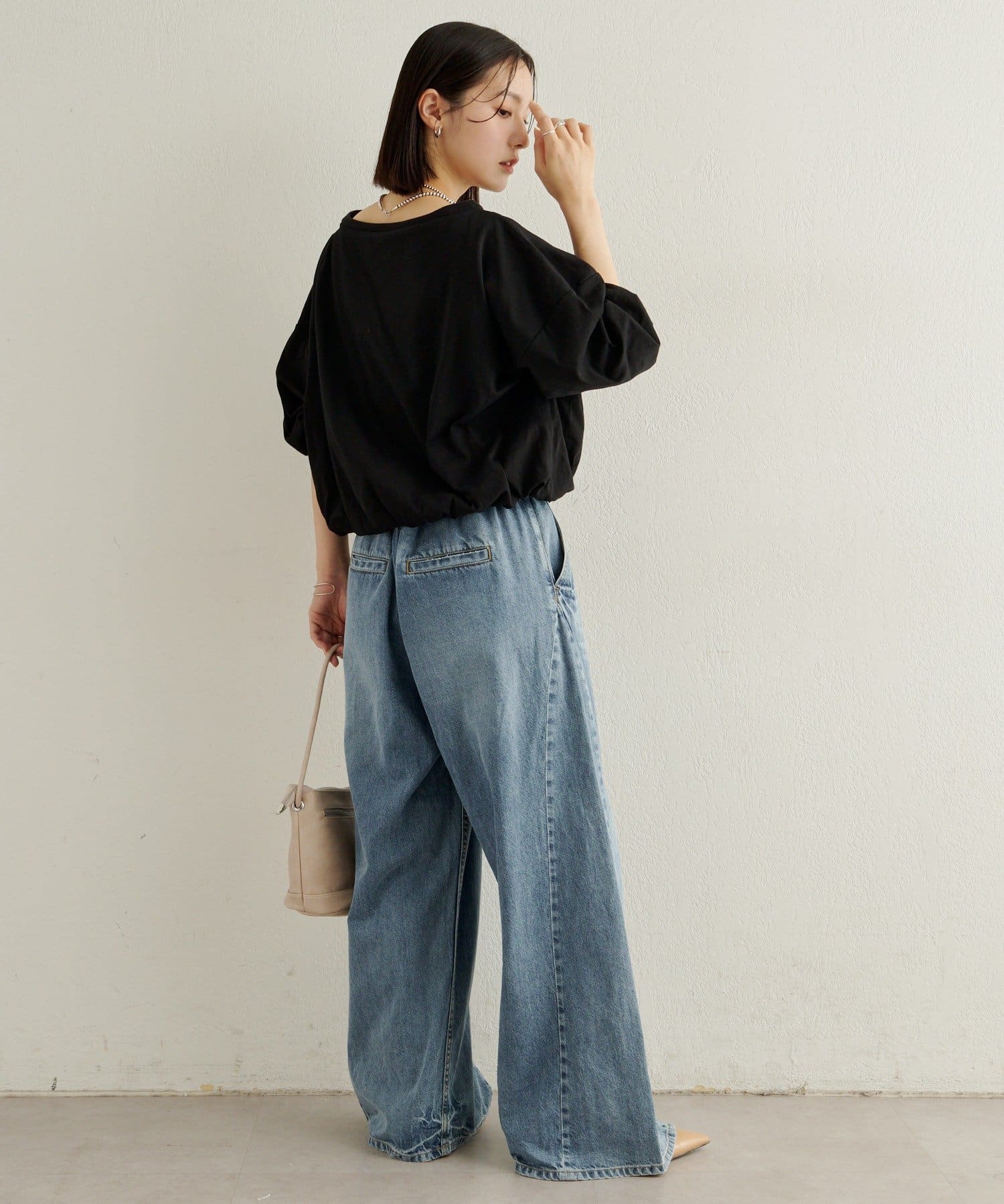 Omekashi(オメカシ) 裾バルーンロングTシャツ