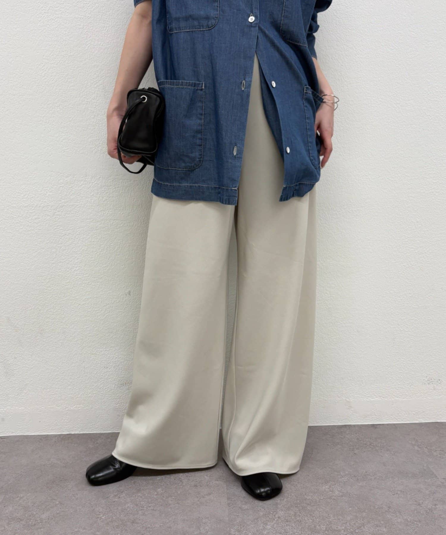 Omekashi(オメカシ) 【セットアップ着用可能◎】バイアスワイドパンツ