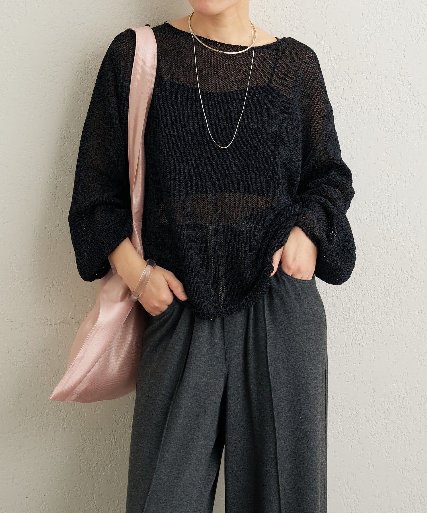 Omekashi(オメカシ) 和紙混袖ボリュームニット