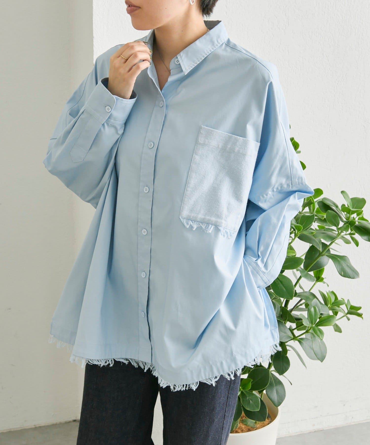 ear PAPILLONNER(イア パピヨネ) オーバーサイズフリンジシャツ【SUM1 STYLE(スミスタイル)】