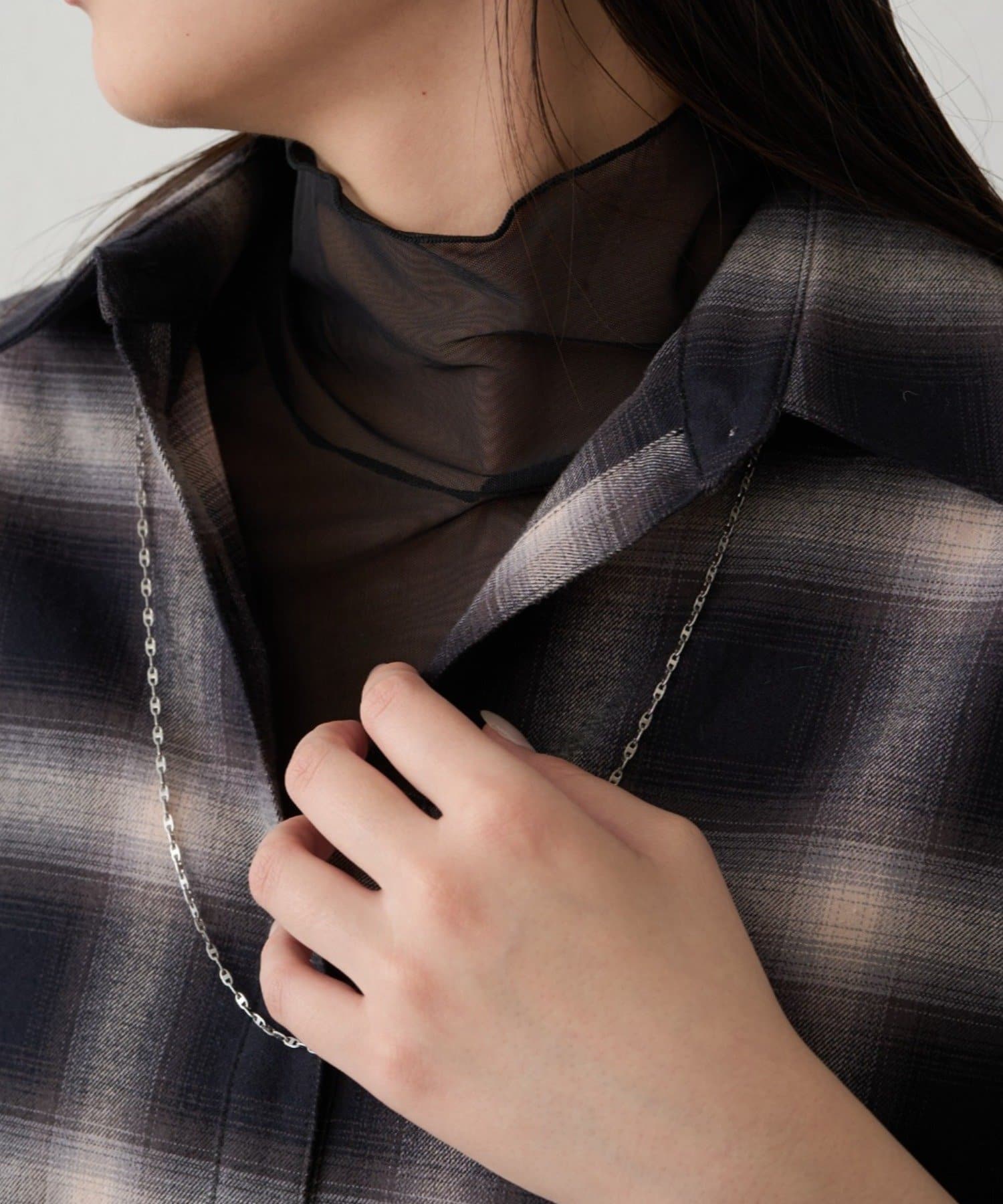 LOUNGEDRESS(ラウンジドレス) シアーチュールハイネックプルオーバー