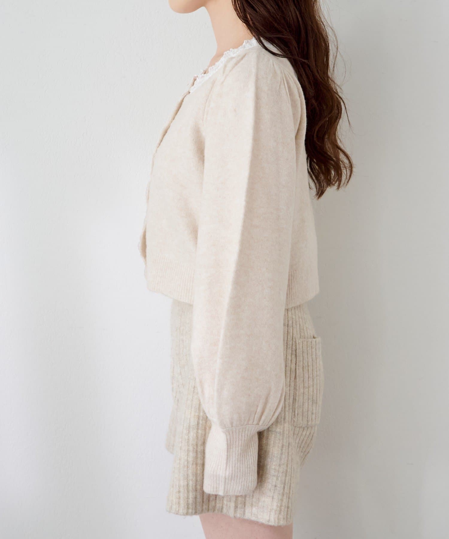 Kastane(カスタネ) レースニットキャミ＆カーデSET