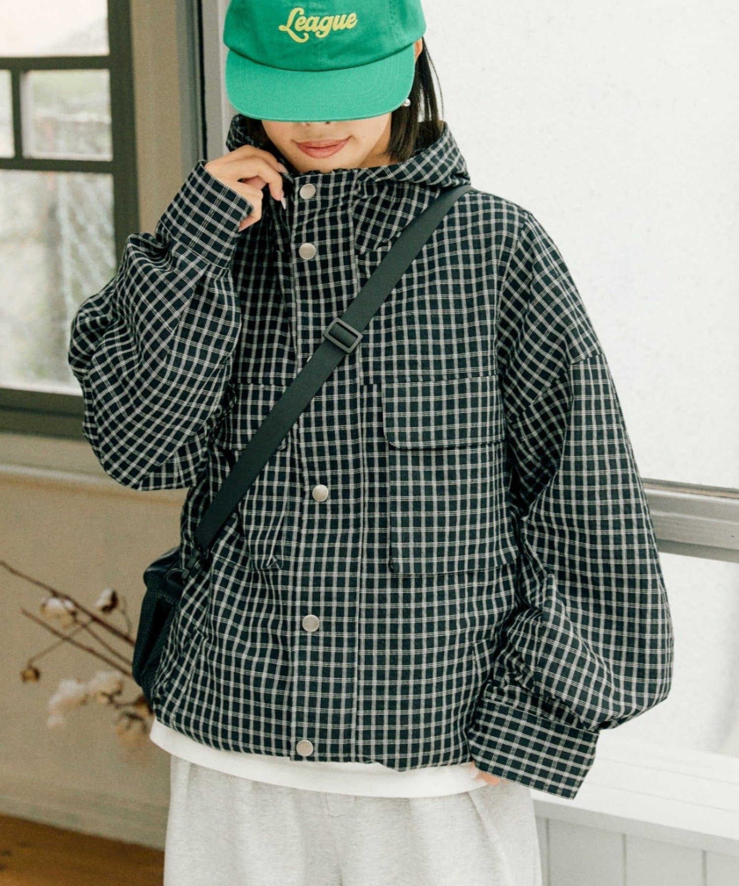 CIAOPANIC TYPY(チャオパニックティピー) 【UNISEX】チェックフードシャウター