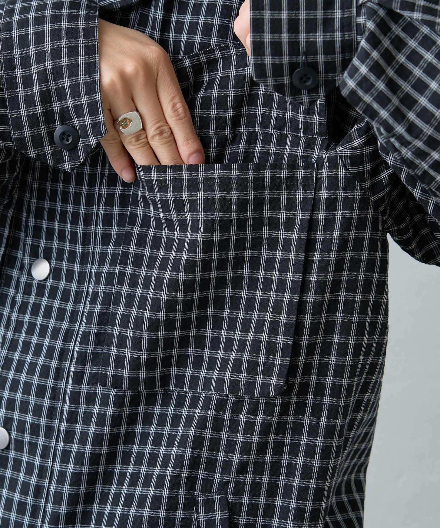 CIAOPANIC TYPY(チャオパニックティピー) 【UNISEX】チェックフードシャウター