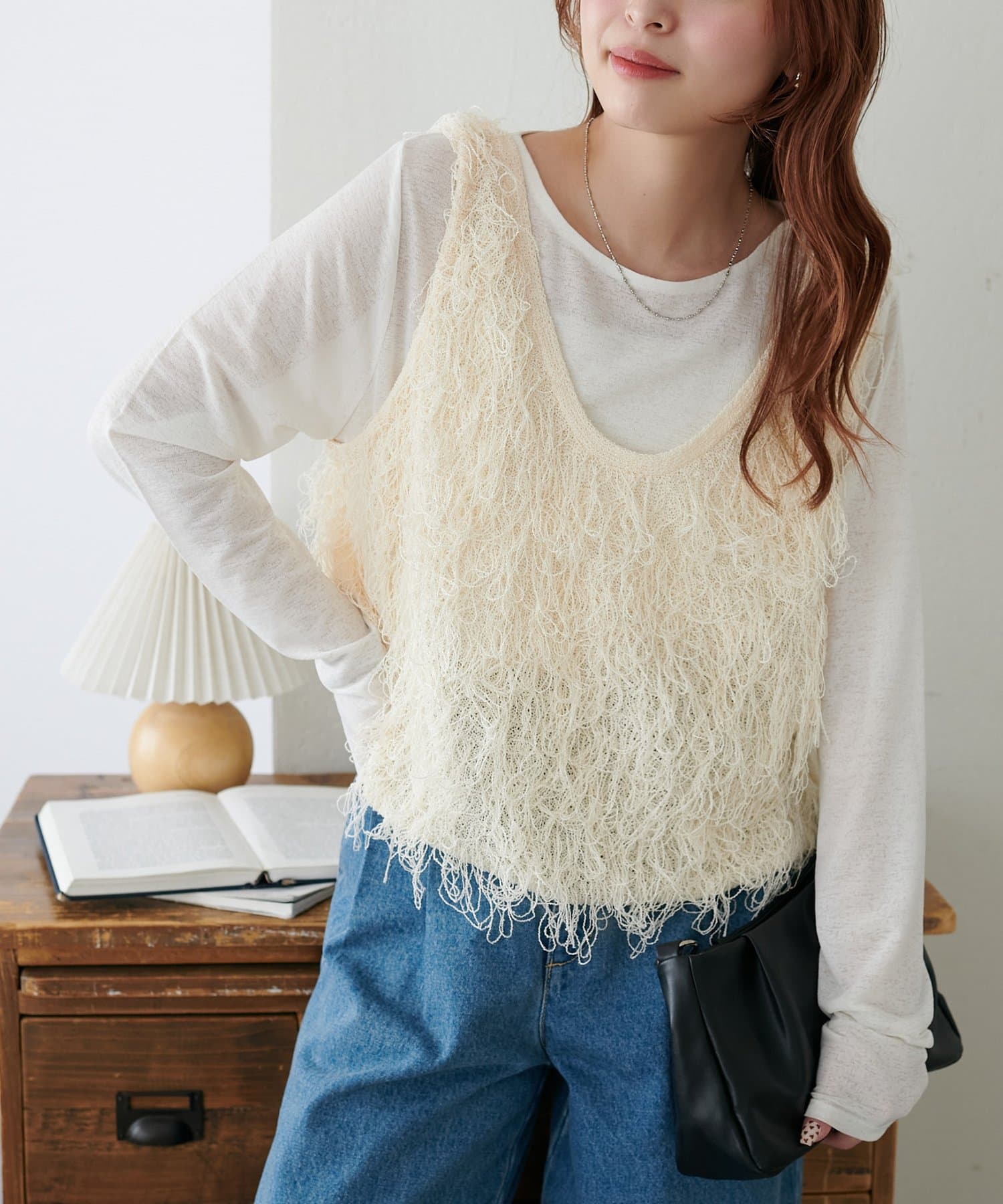 DISCOAT(ディスコート) 【WEB限定】ループフリンジベスト