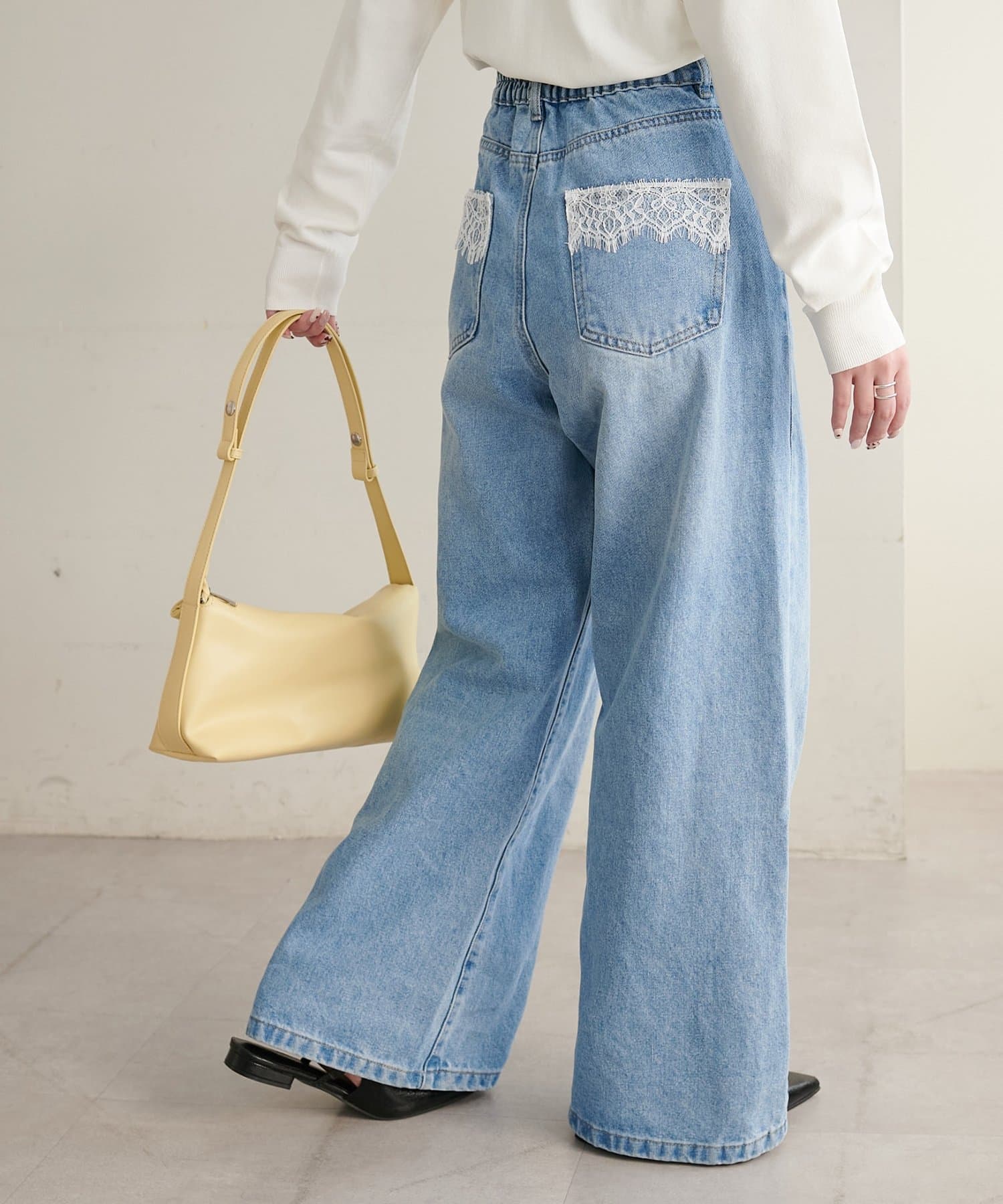 DISCOAT(ディスコート) 【360°映える/WEB限定】ポケットレースワイドパンツ