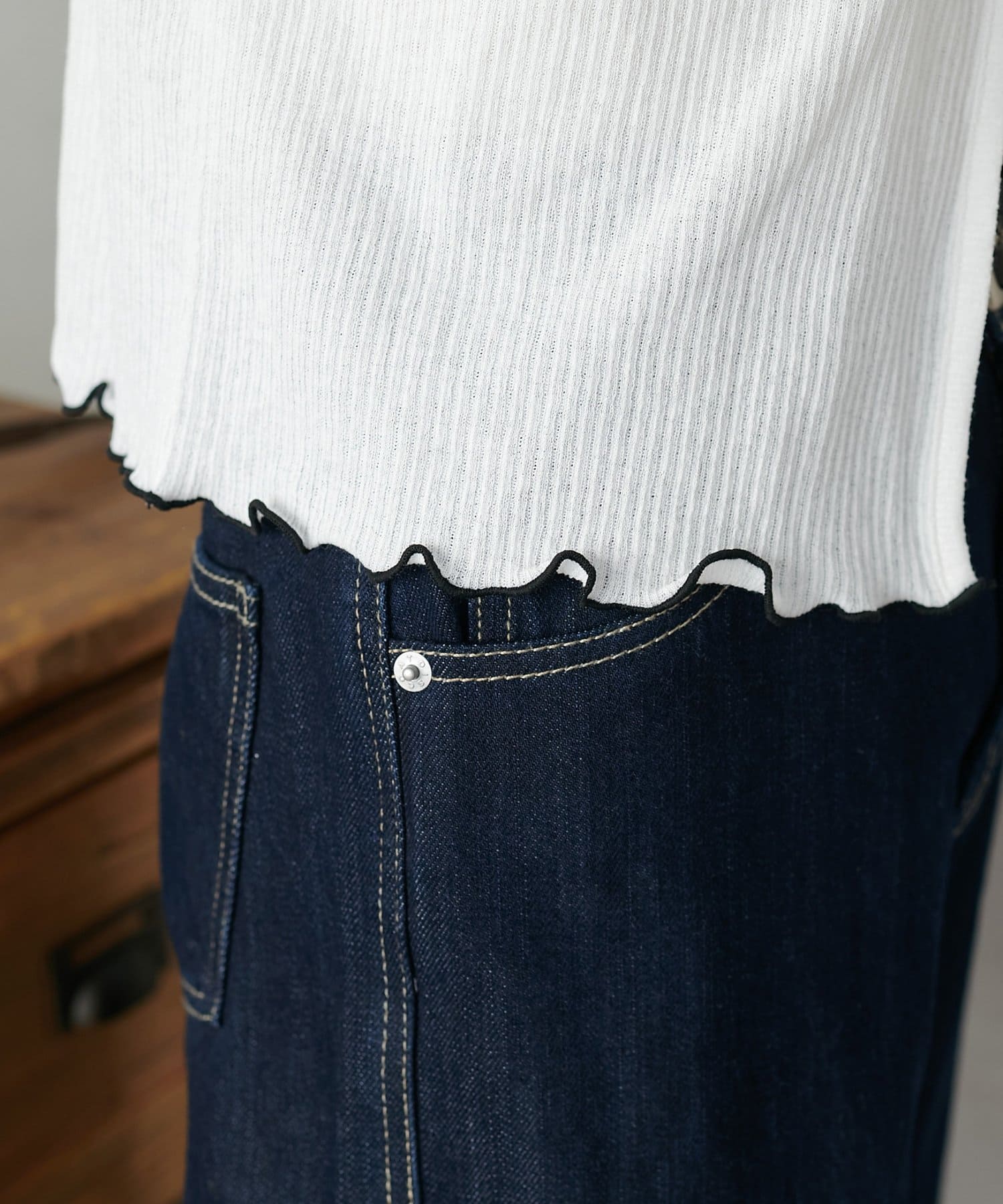 DISCOAT(ディスコート) 【WEB限定】配色メローシアーカーデ