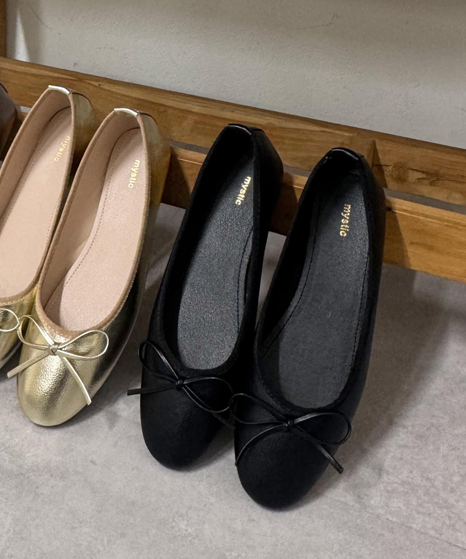 OUTLET(アウトレット) 【mystic】リボンバレエシューズ