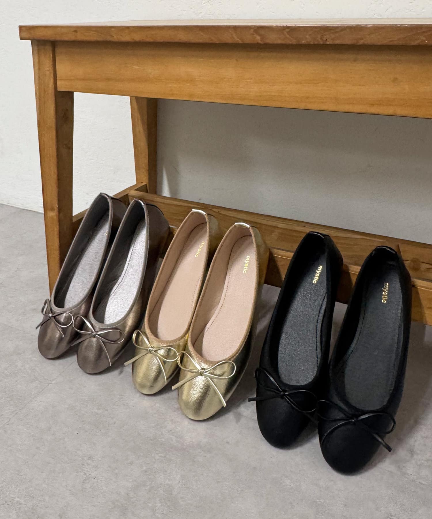 OUTLET(アウトレット) 【mystic】リボンバレエシューズ