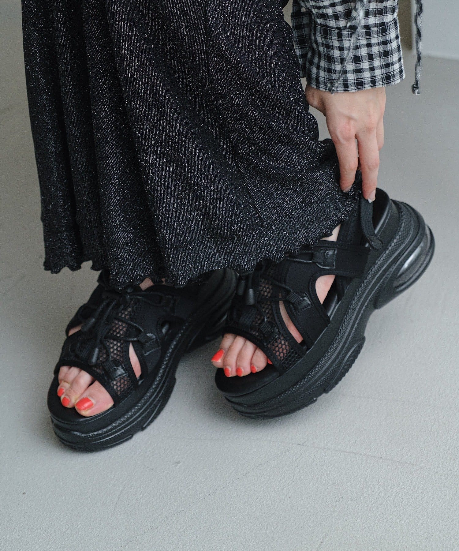 OUTLET(アウトレット) 【Kastane】厚底スニーカーソールサンダル