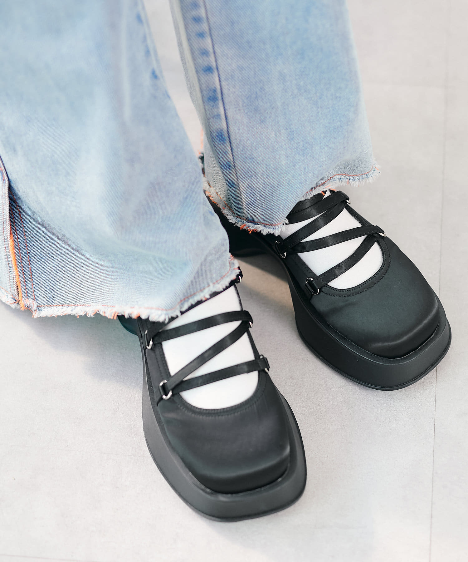 CIAOPANIC TYPY】【PUレザー&サテン】厚底バレエシューズ | OUTLET