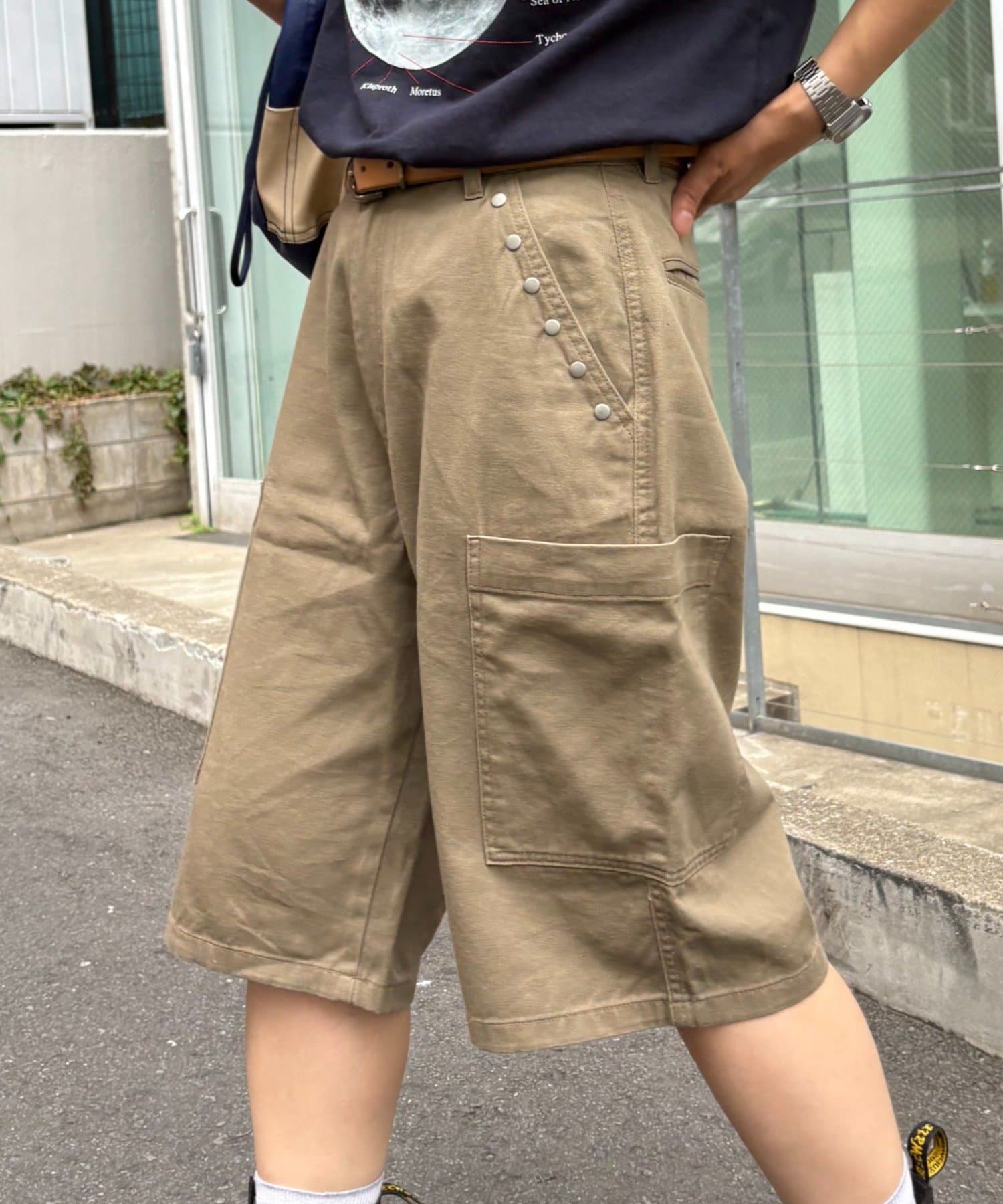 OUTLET(アウトレット) 【CIAOPANIC TYPY】【UNISEX】ハーフスタッズカーゴパンツ