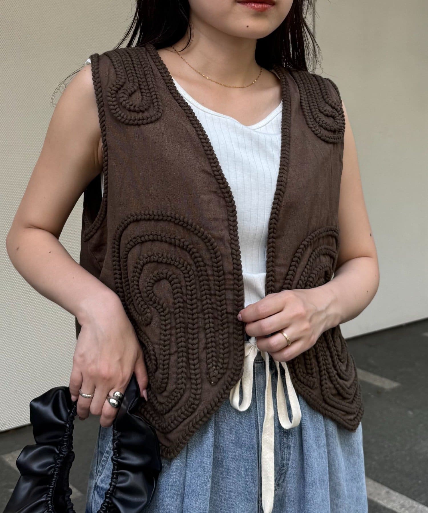 OUTLET(アウトレット) 【CIAOPANIC TYPY】【India】ロープ刺繍ベスト