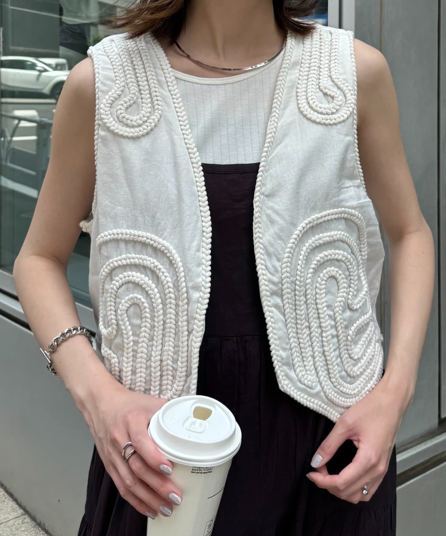 OUTLET(アウトレット) 【CIAOPANIC TYPY】【India】ロープ刺繍ベスト