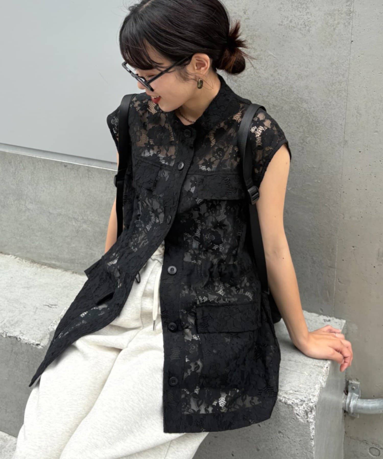 OUTLET(アウトレット) 【CIAOPANIC TYPY】レースミリタリーベスト