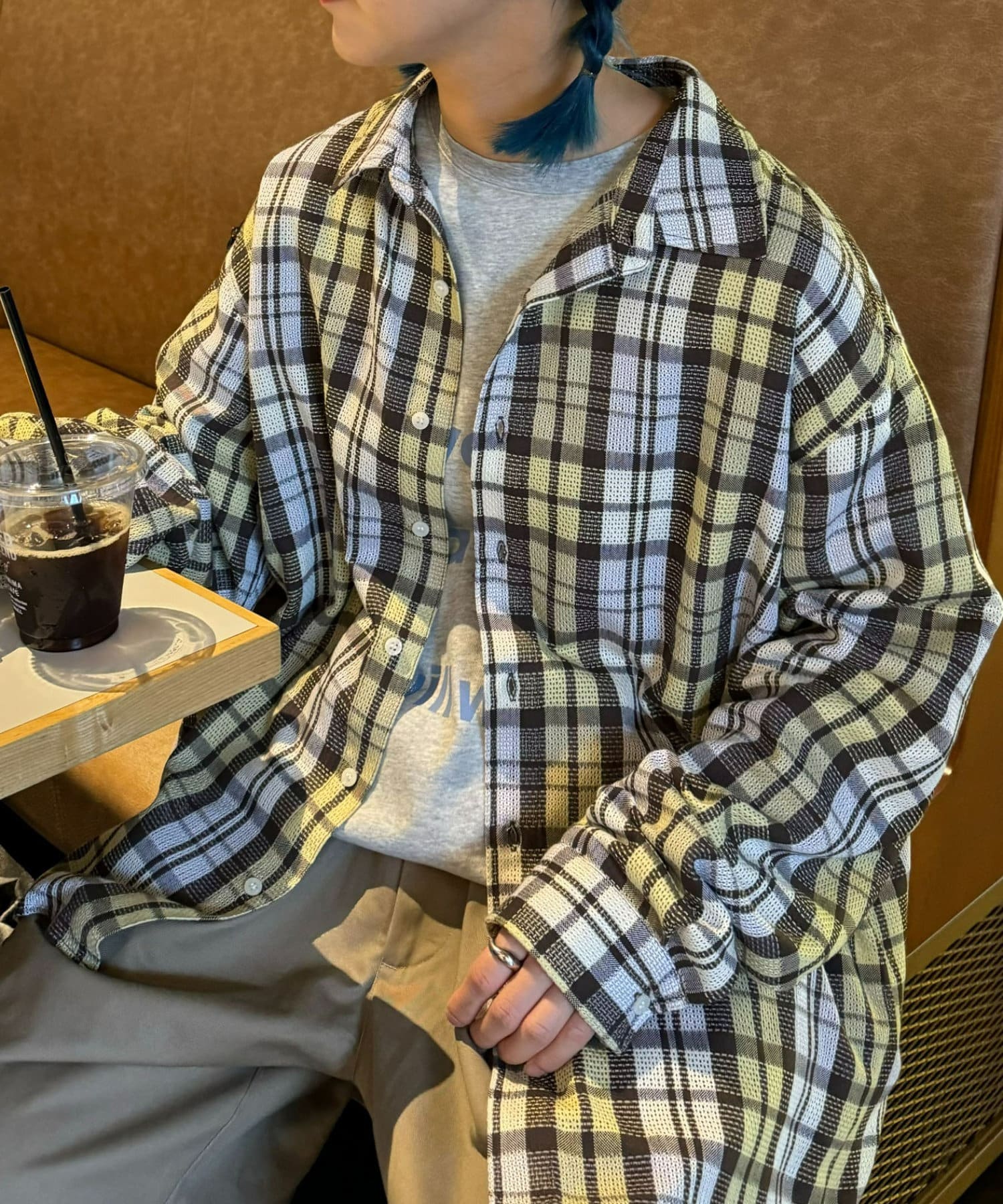 OUTLET(アウトレット) 【CIAOPANIC TYPY】バスケット編みメッシュチェックシャツ