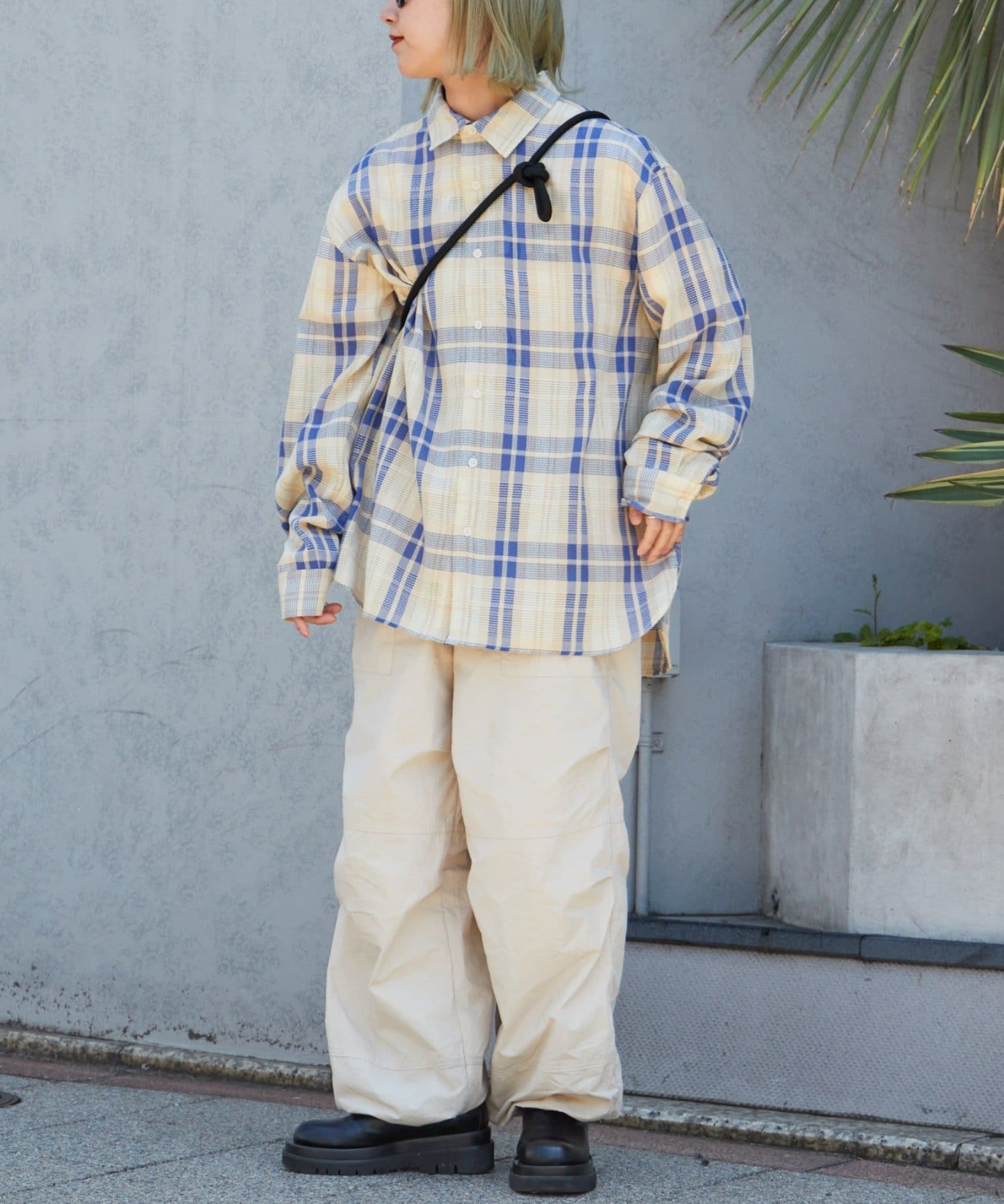 OUTLET(アウトレット) 【CIAOPANIC TYPY】バスケット編みメッシュチェックシャツ