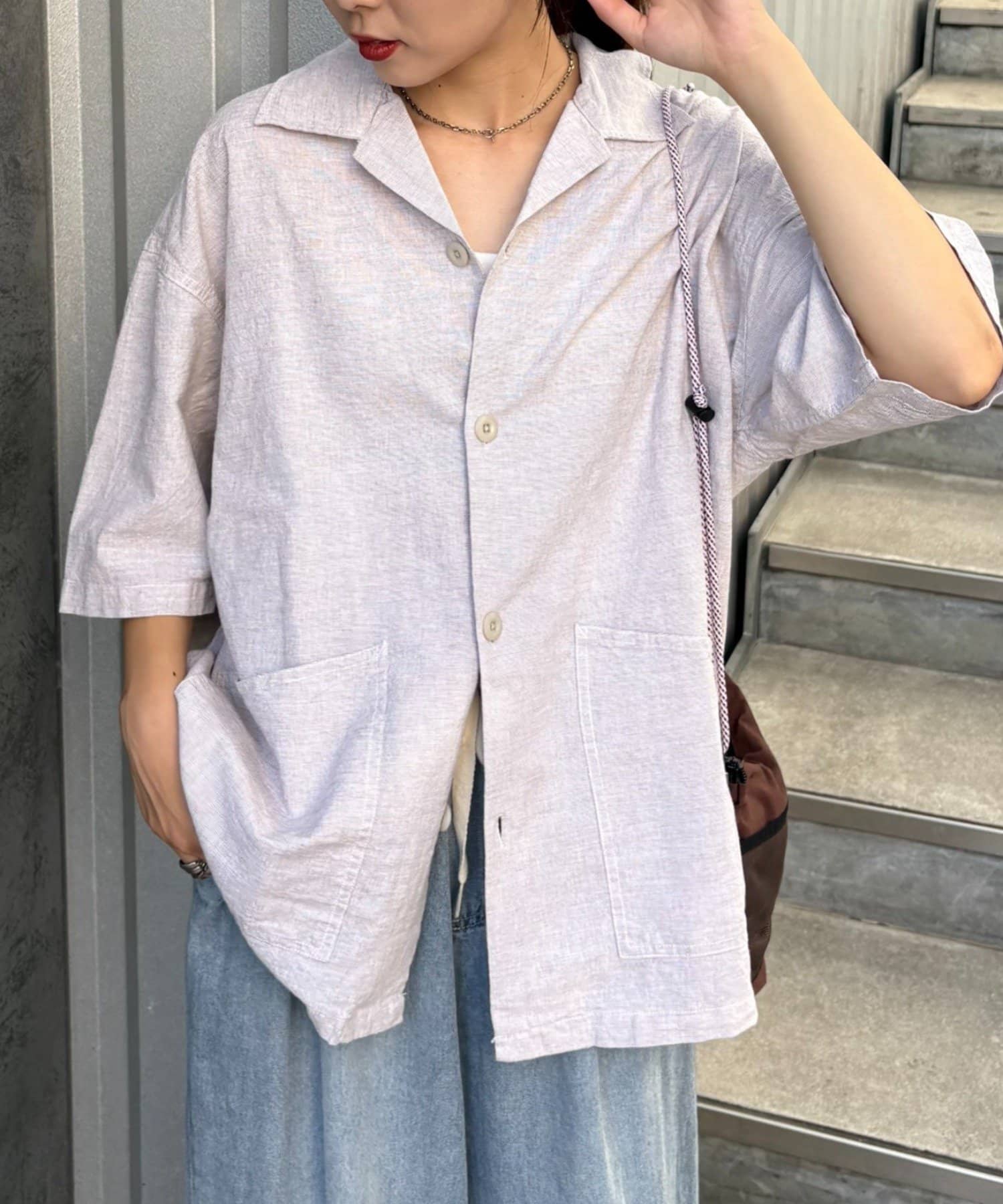 OUTLET(アウトレット) 【CIAOPANIC TYPY】コットンリネンカバーオールシャツ