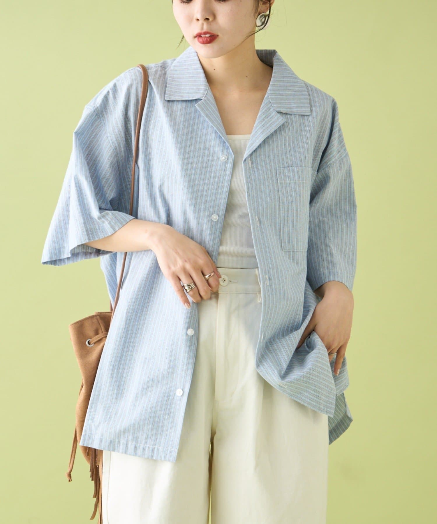 CIAOPANIC TYPY】オープンカラーストライプシャツ | OUTLET