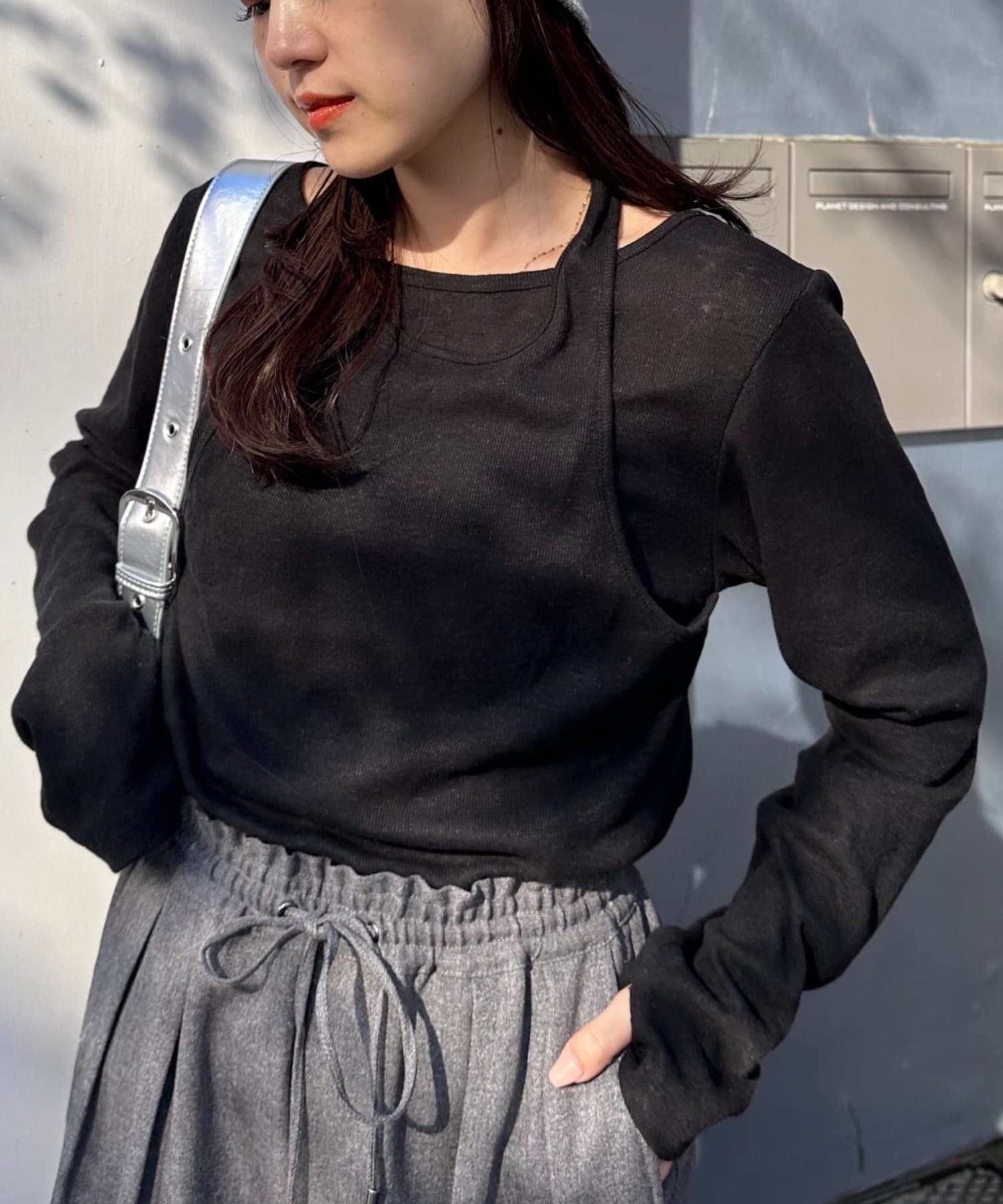 OUTLET(アウトレット) 【CIAOPANIC TYPY】韓国っぽホルターネックシアーTEE