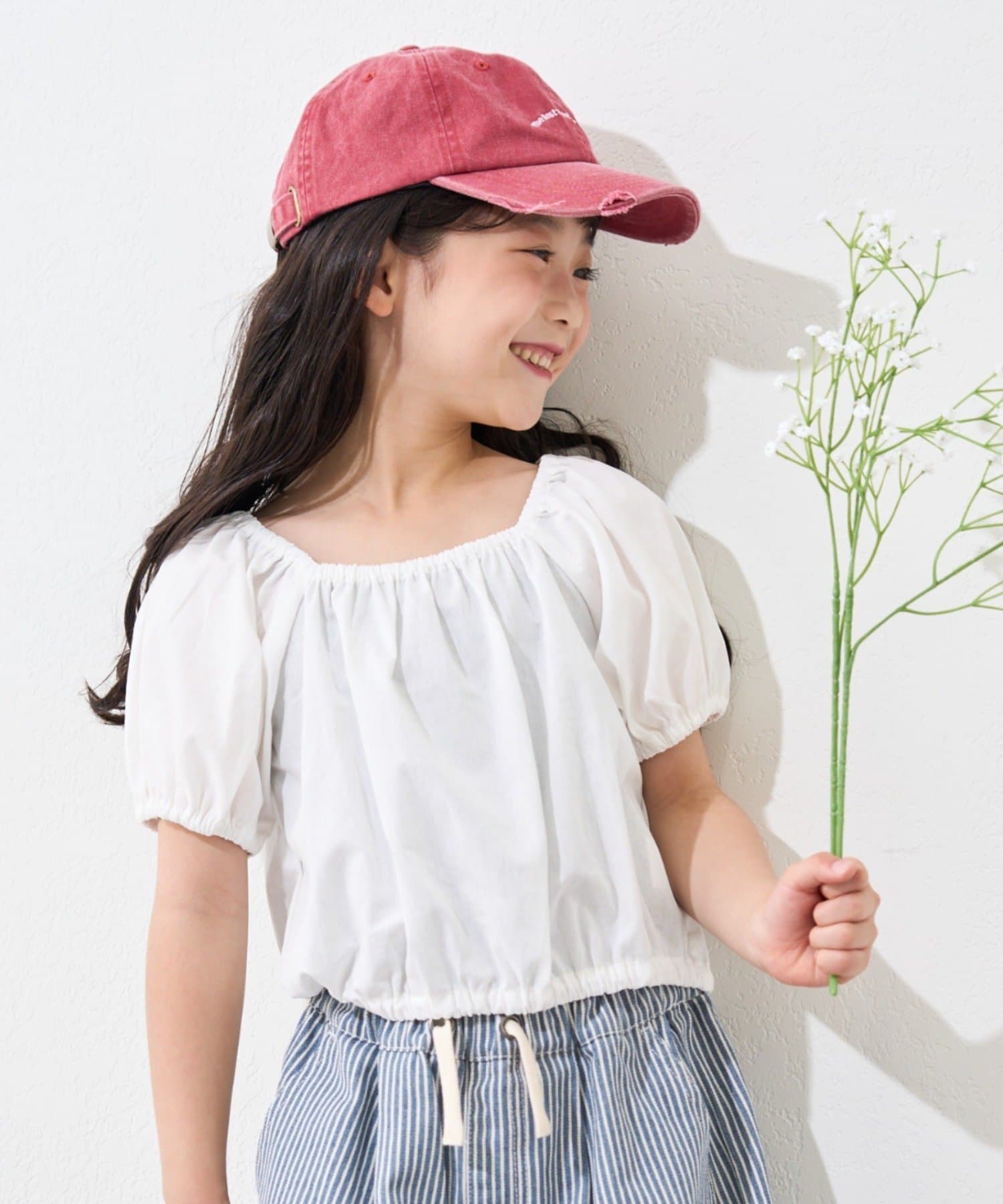 OUTLET(アウトレット) 【CIAOPANIC TYPY】【KIDS】パフスリーブクロップド丈ブラウス