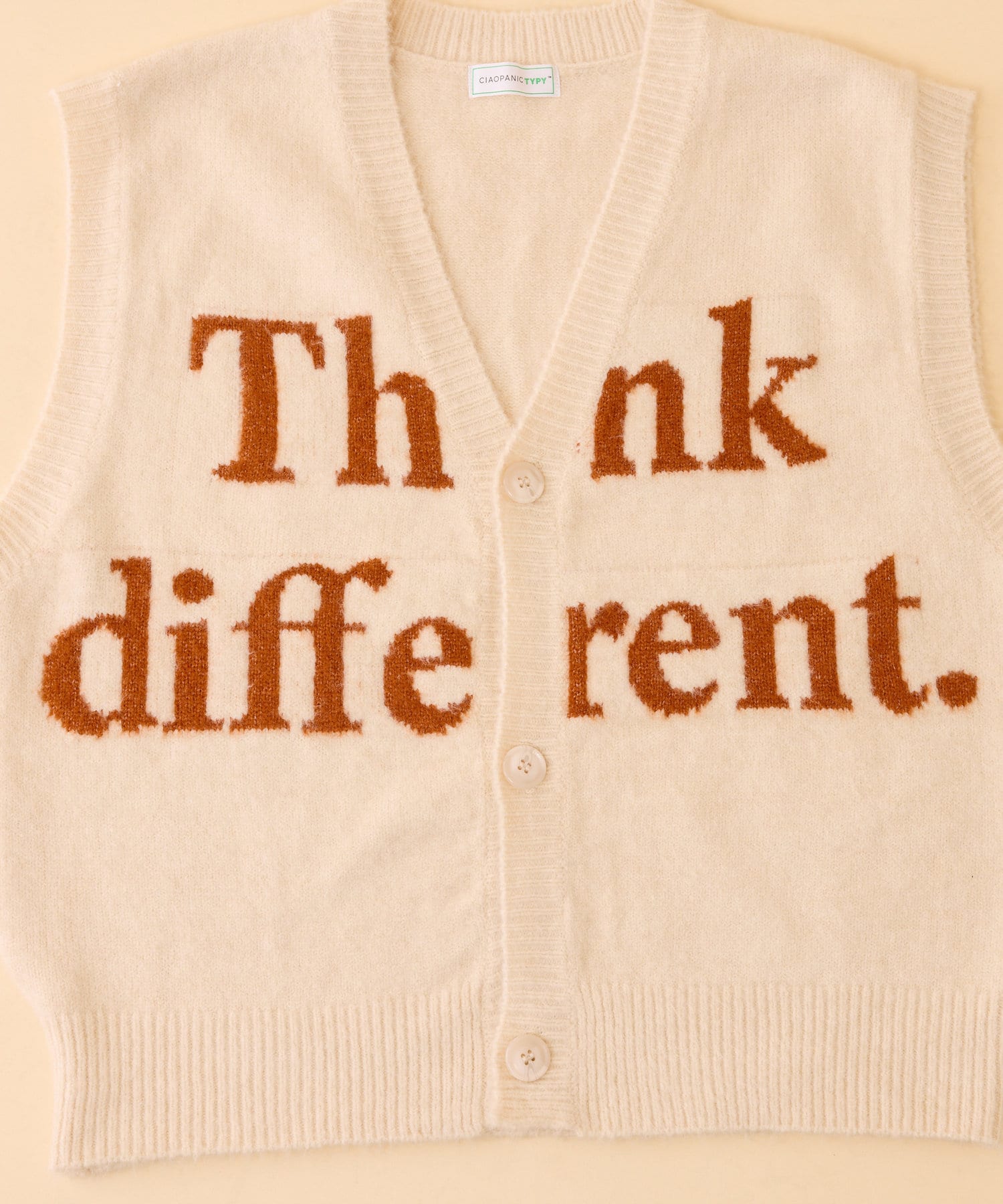 OUTLET(アウトレット) 【CIAOPANIC TYPY】ロゴジャガード前開きニットベスト