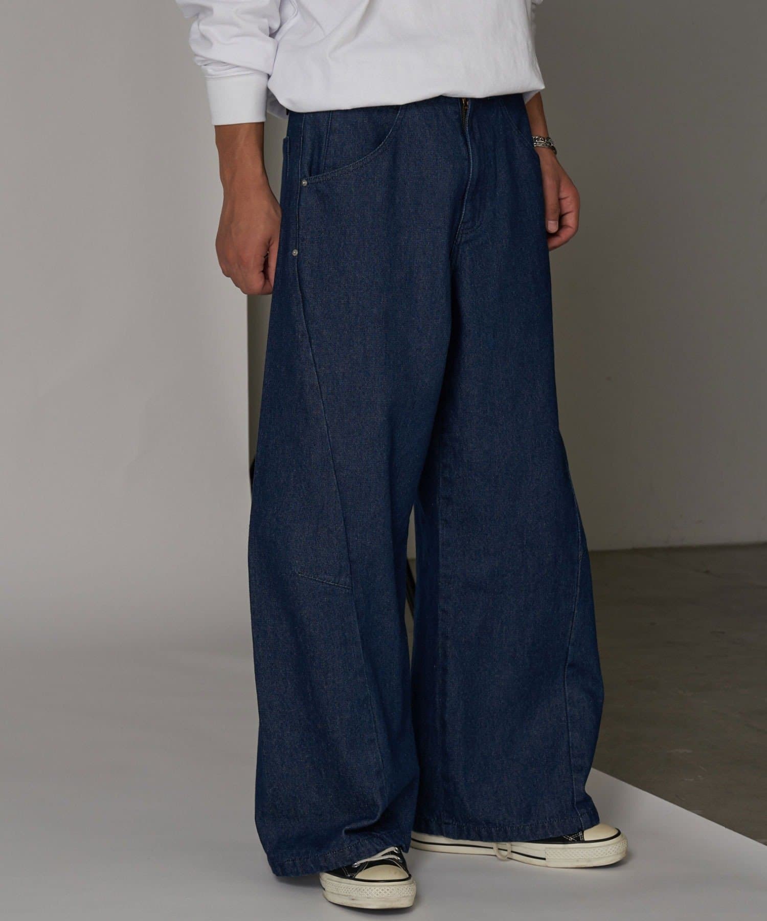 OUTLET(アウトレット) 【Ciaopanic】ワンウォッシュバギーデニムパンツ