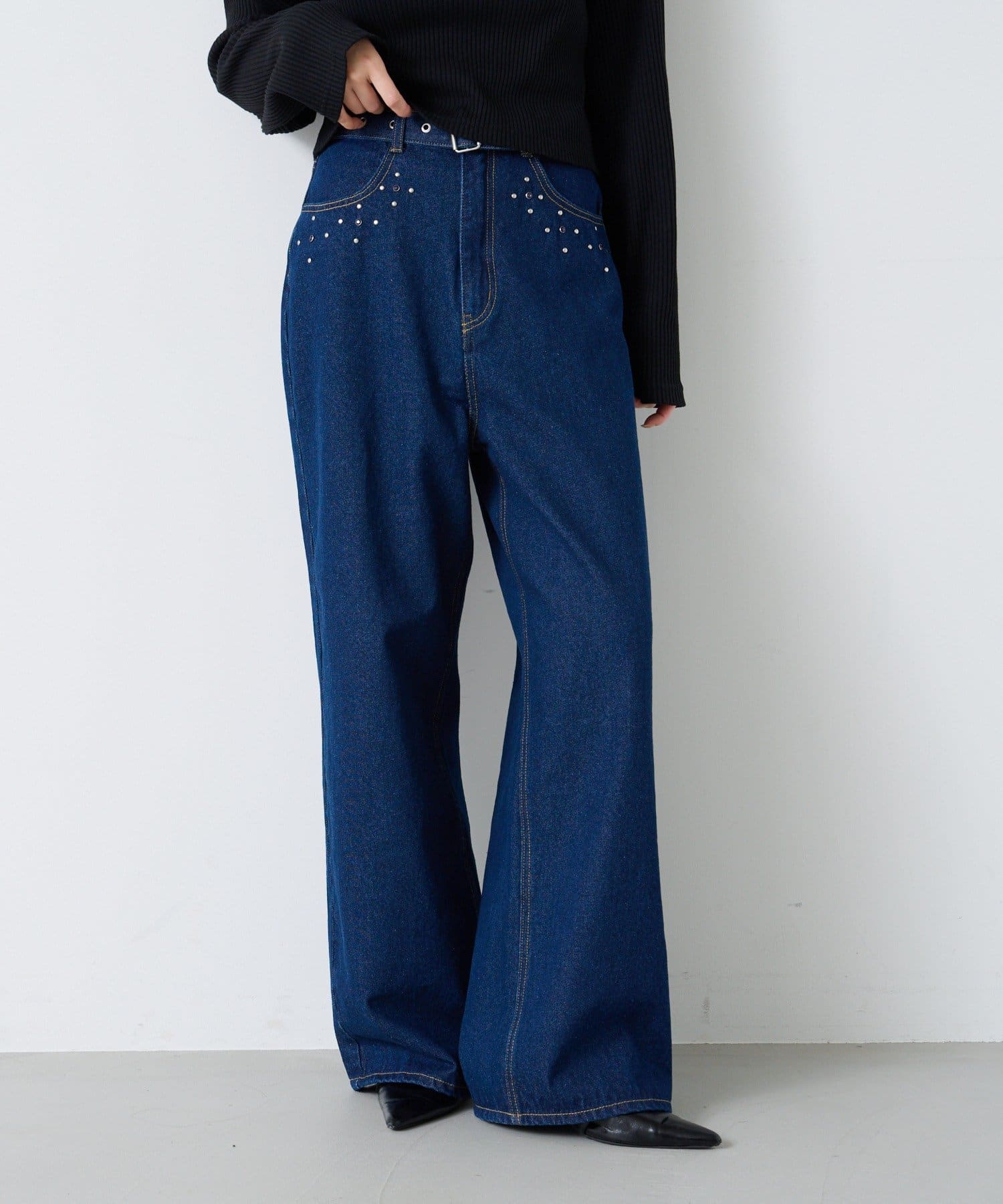 OUTLET(アウトレット) 【Kastane】ビシュー付きデニムパンツ