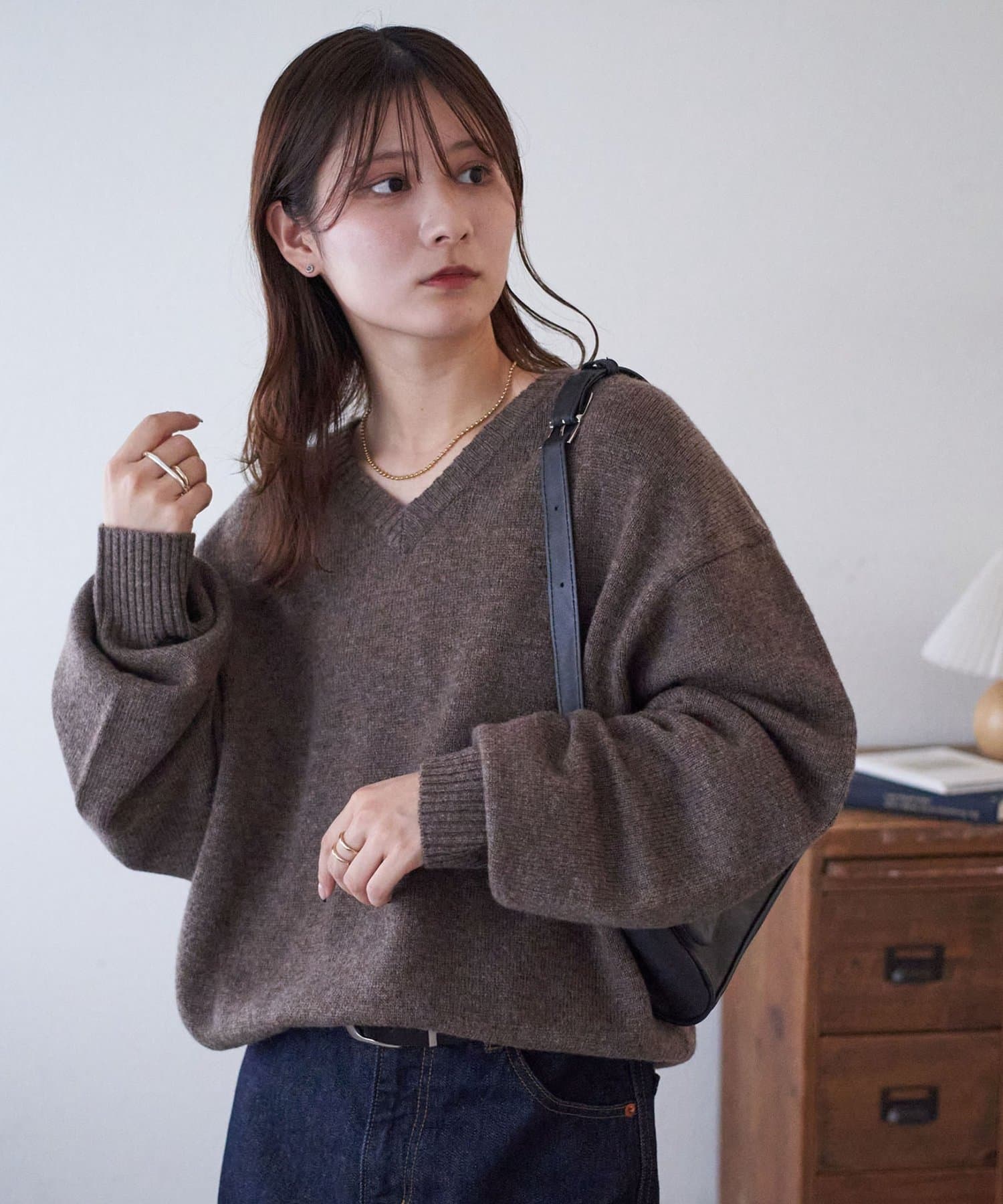 OUTLET(アウトレット) 【Discoat】メリノウールVネックニット