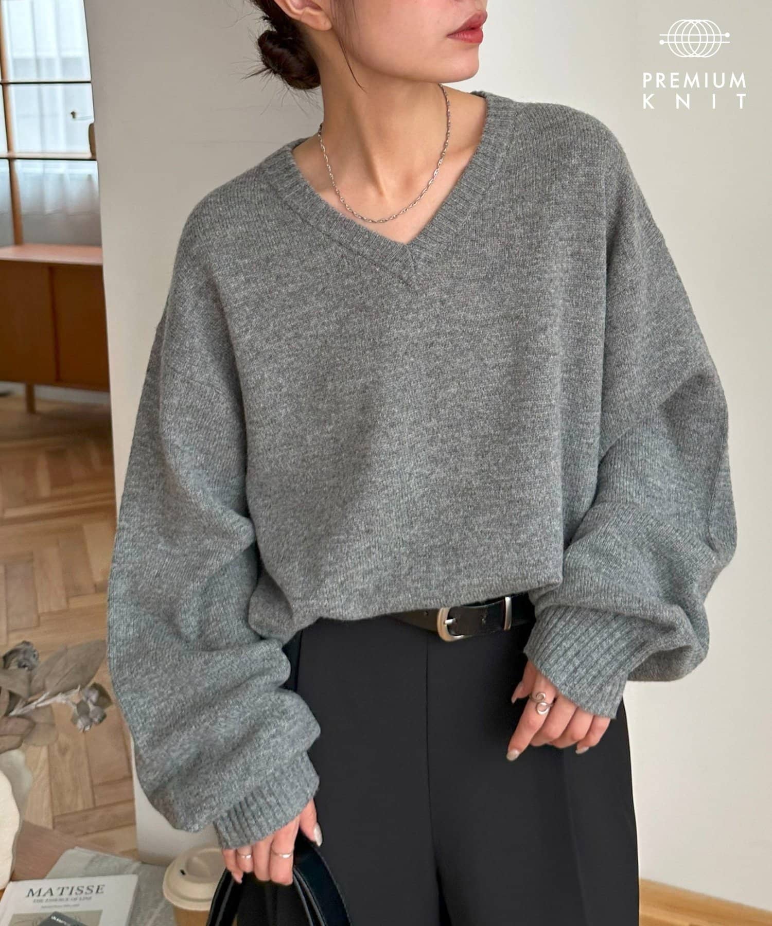 OUTLET(アウトレット) 【Discoat】メリノウールVネックニット