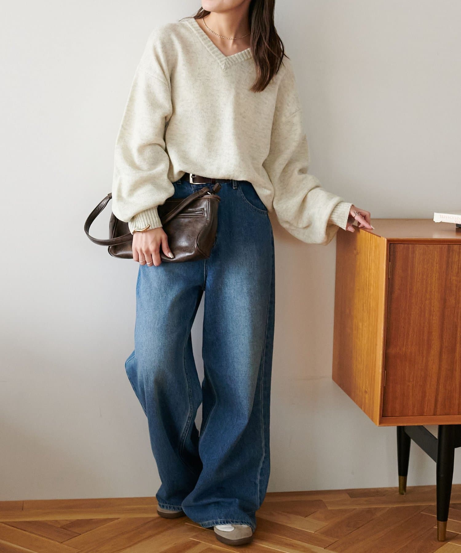 OUTLET(アウトレット) 【Discoat】メリノウールVネックニット