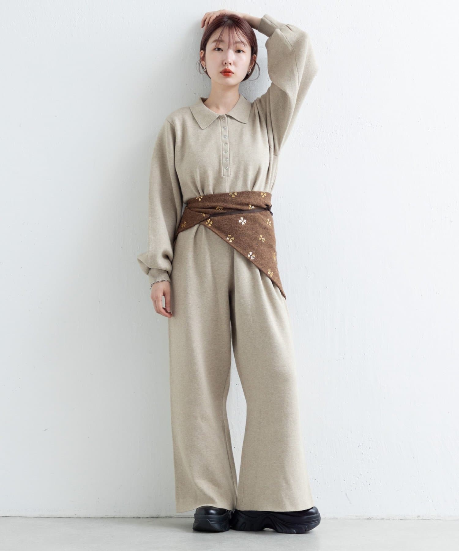 OUTLET(アウトレット) 【Kastane】ニットオールインワン