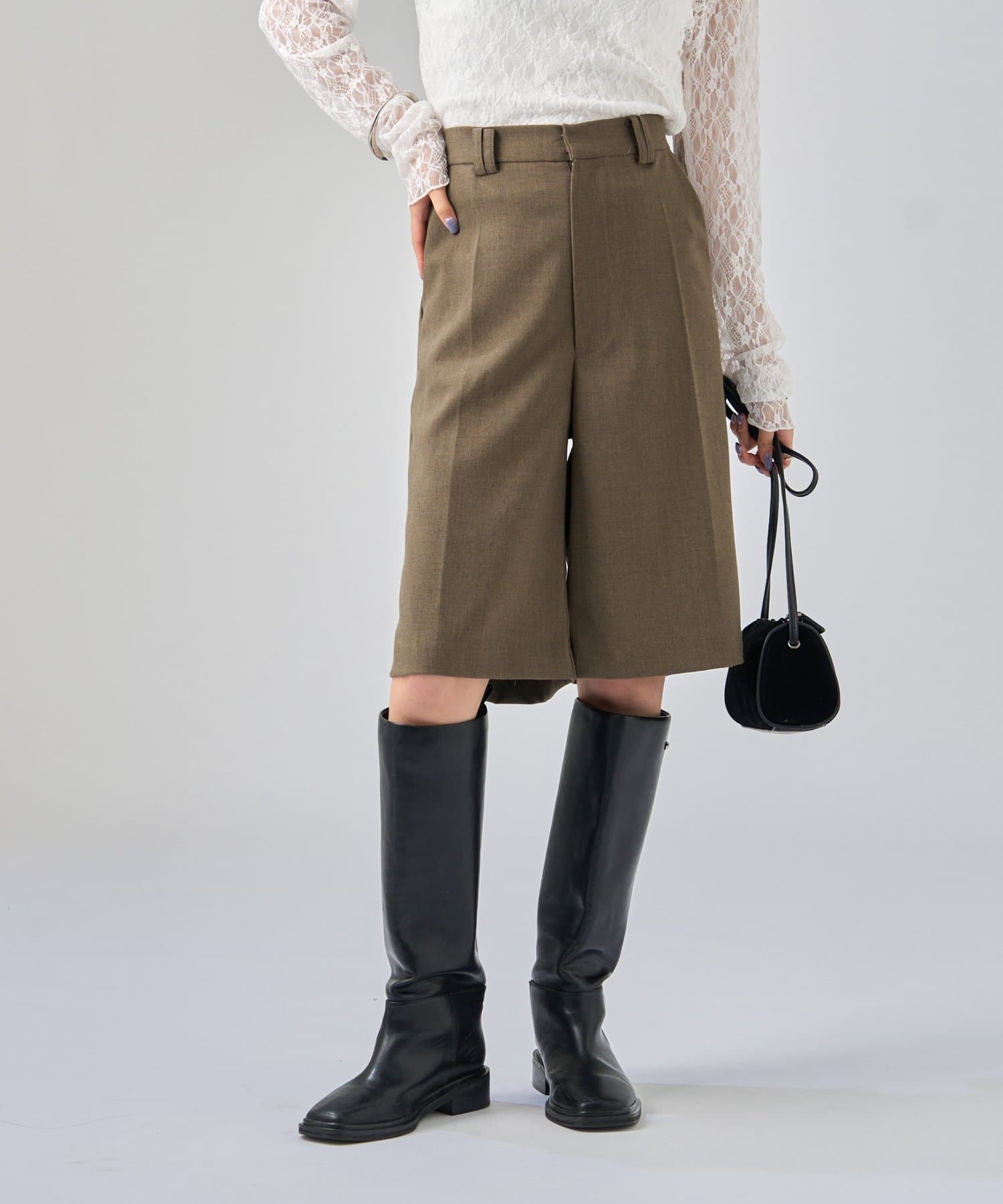 OUTLET(アウトレット) 【mystic】ウールライクハーフパンツ