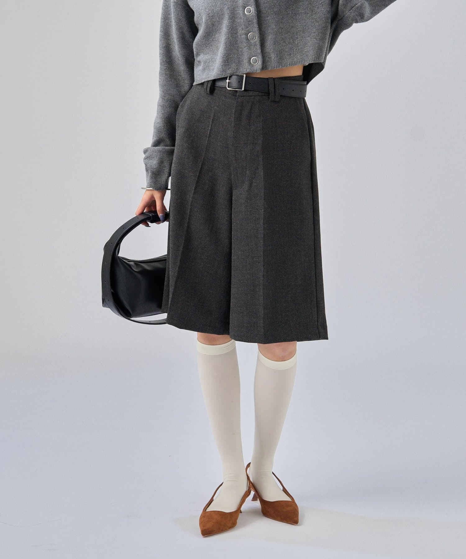 OUTLET(アウトレット) 【mystic】ウールライクハーフパンツ