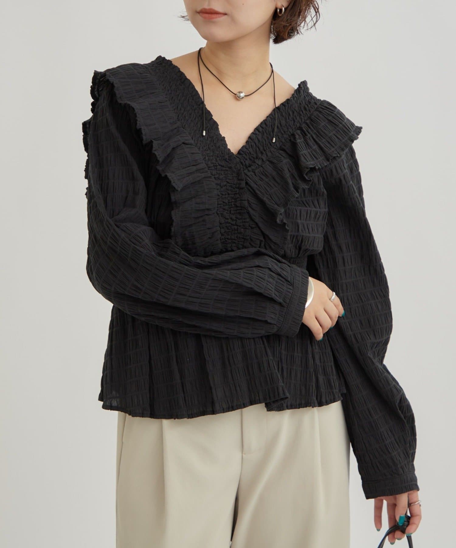 OUTLET(アウトレット) 【mystic】スクエアシャーリングブラウス