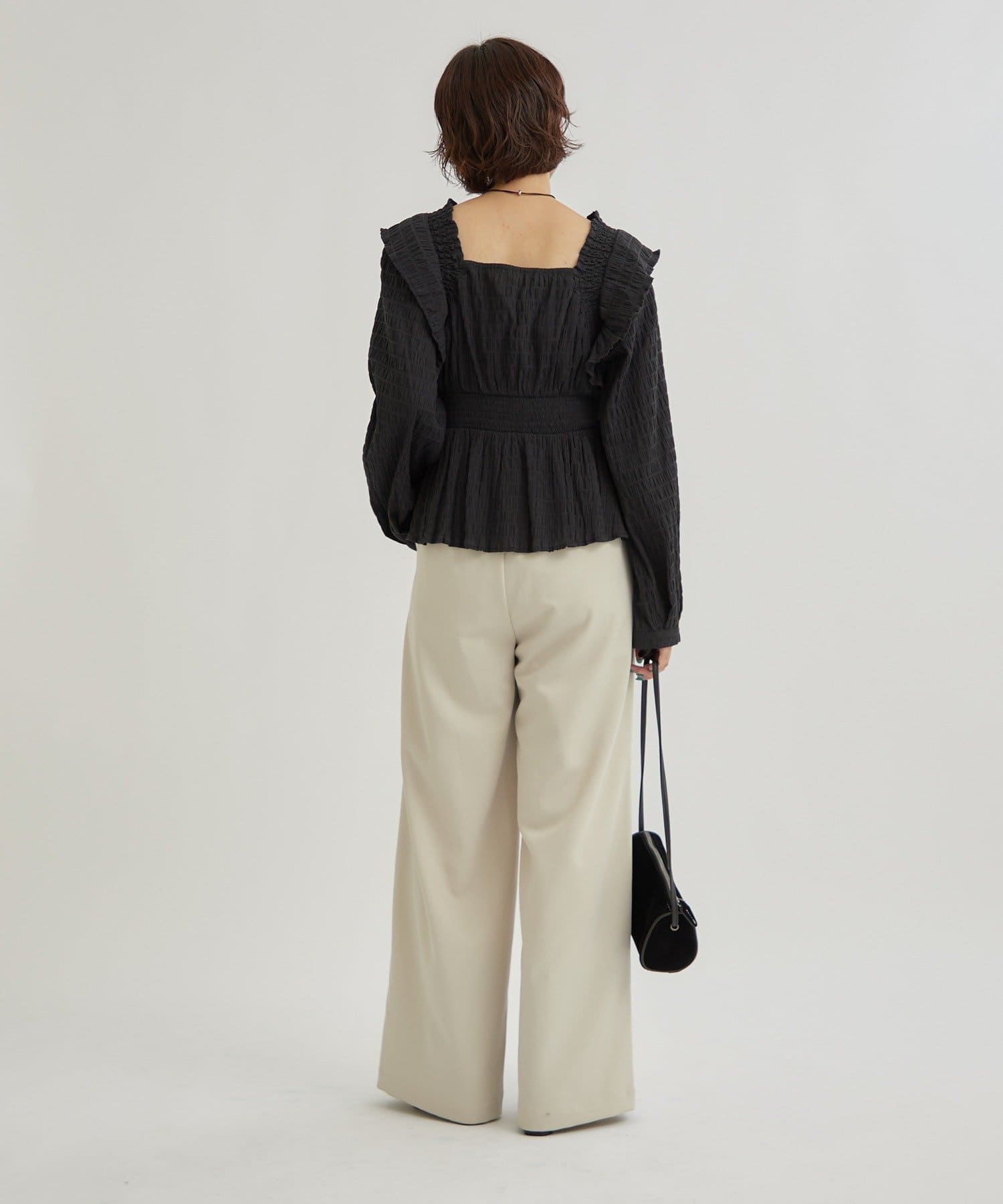 OUTLET(アウトレット) 【mystic】スクエアシャーリングブラウス