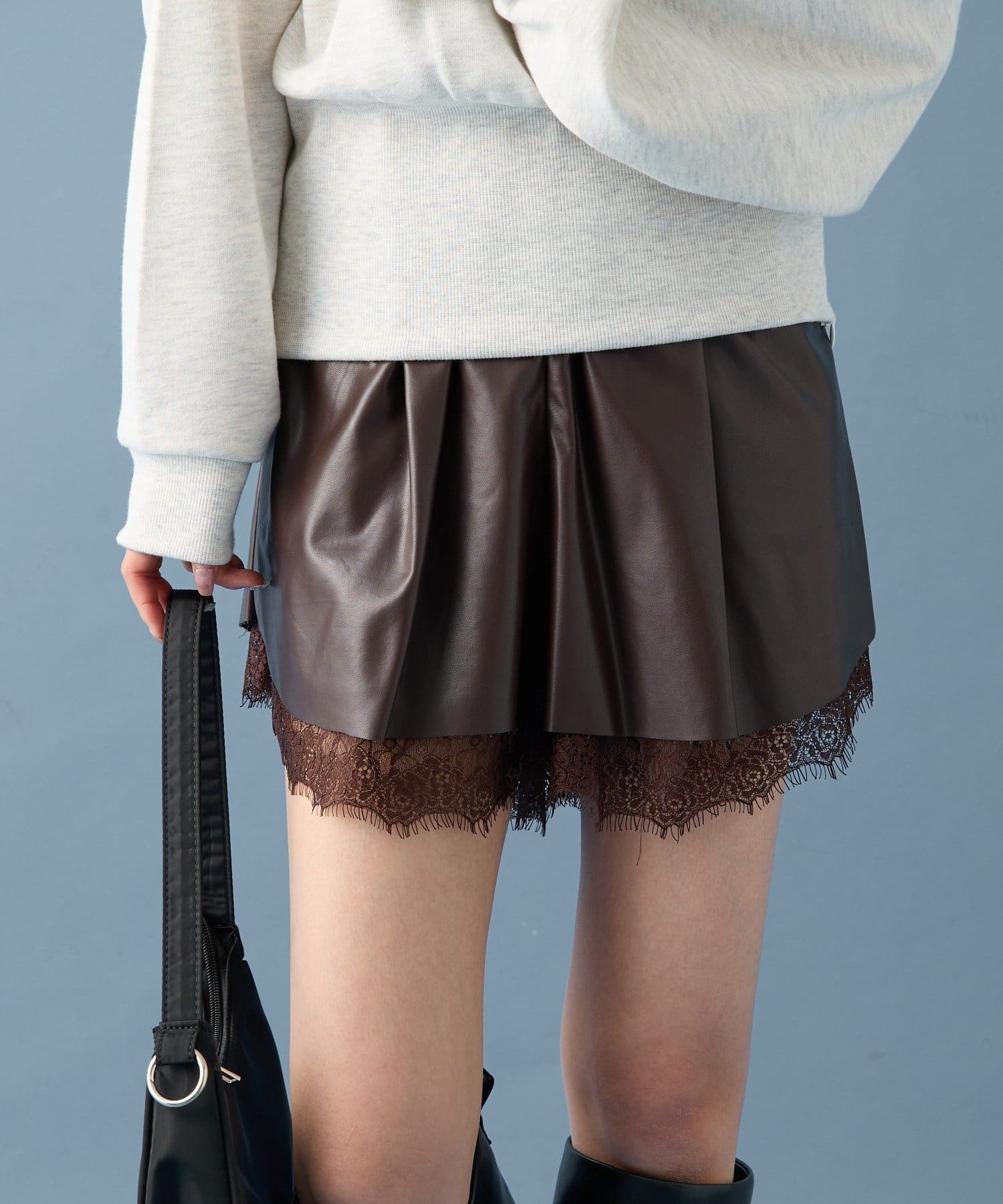 OUTLET(アウトレット) 【mystic】レースレイヤードパンツ