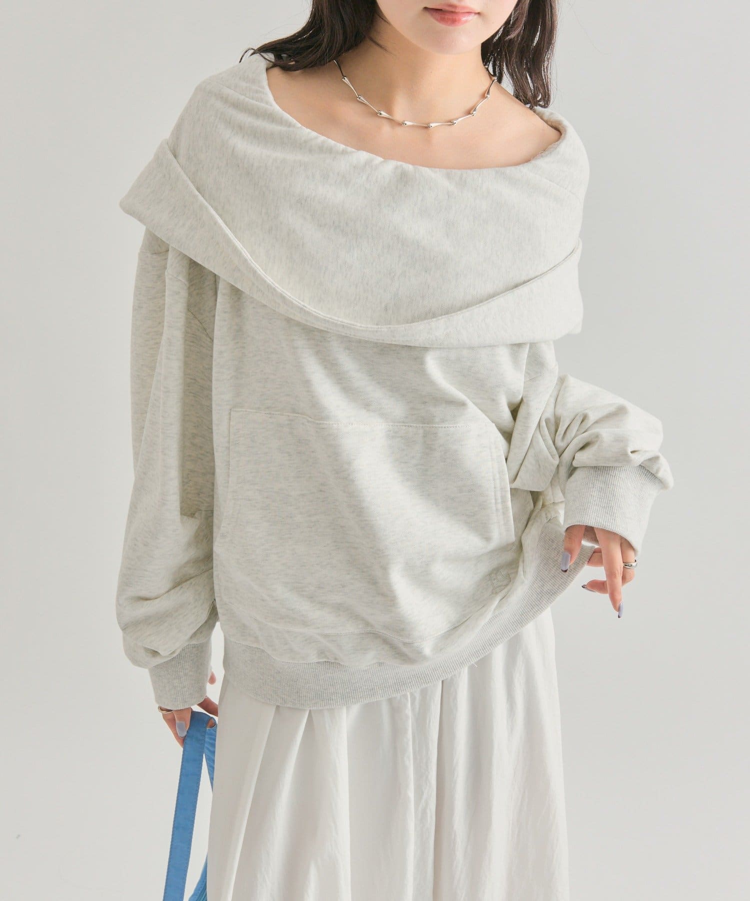 OUTLET(アウトレット) 【mystic】フーディーオフショルスウェット