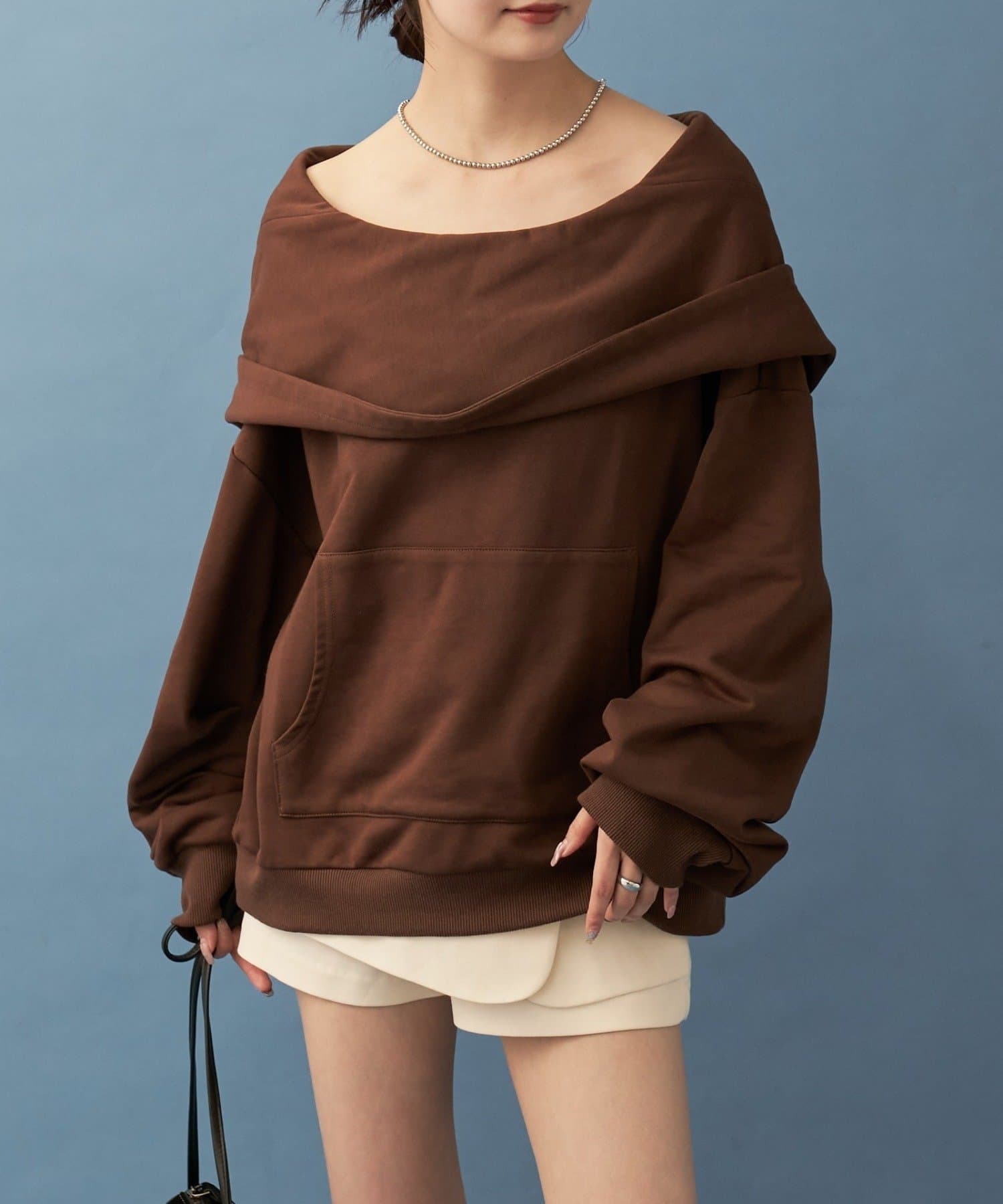 OUTLET(アウトレット) 【mystic】フーディーオフショルスウェット