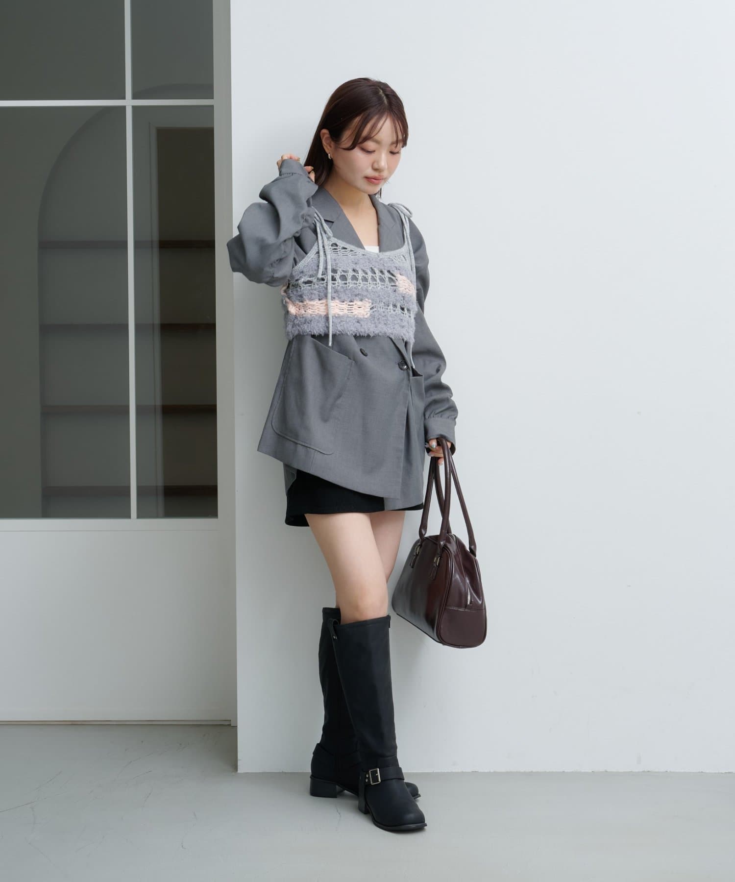 OUTLET(アウトレット) 【Kastane】透かしニットビスチェ