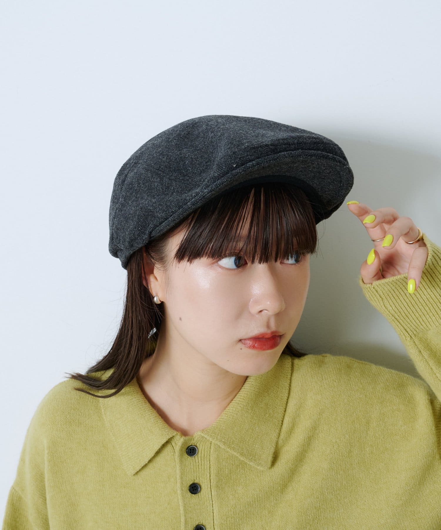 OUTLET(アウトレット) 【Kastane】【WHIMSIC】ヘリンボーンハンチングキャップ