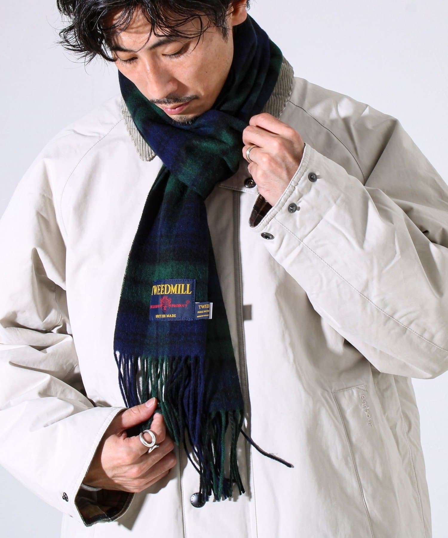 FREDY & GLOSTER(フレディ アンド グロスター) 【TWEED MILL/ツイードミル】ウールチェックストール25