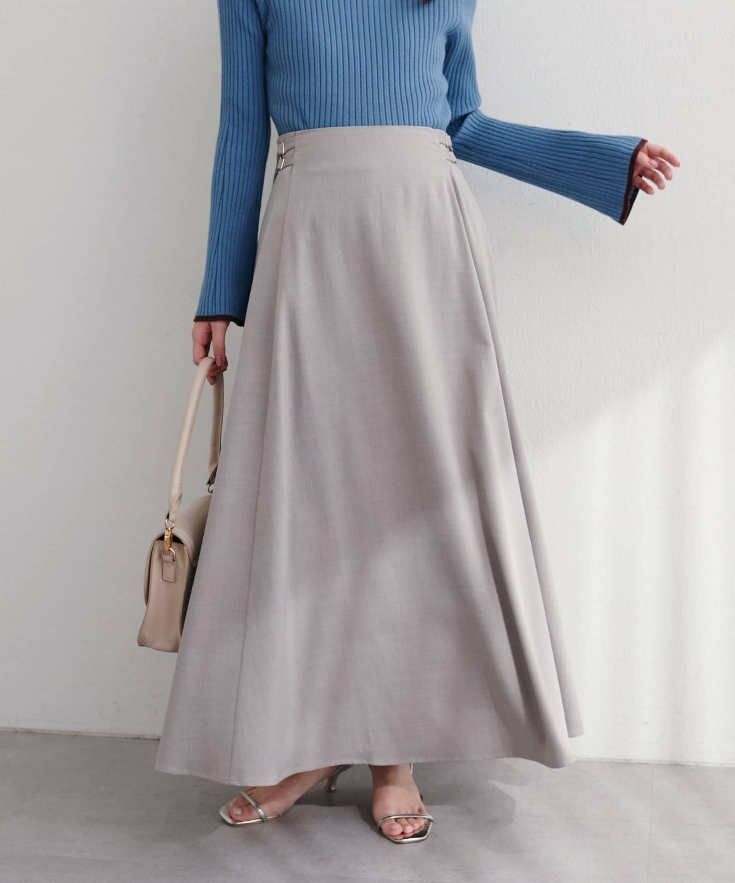 NICE CLAUP / OLIVE des OLIVE OUTLET(ナイスクラップ  / オリーブ デ オリーブ アウトレット) 【natural couture】ハイウエストベルトフレアスカート