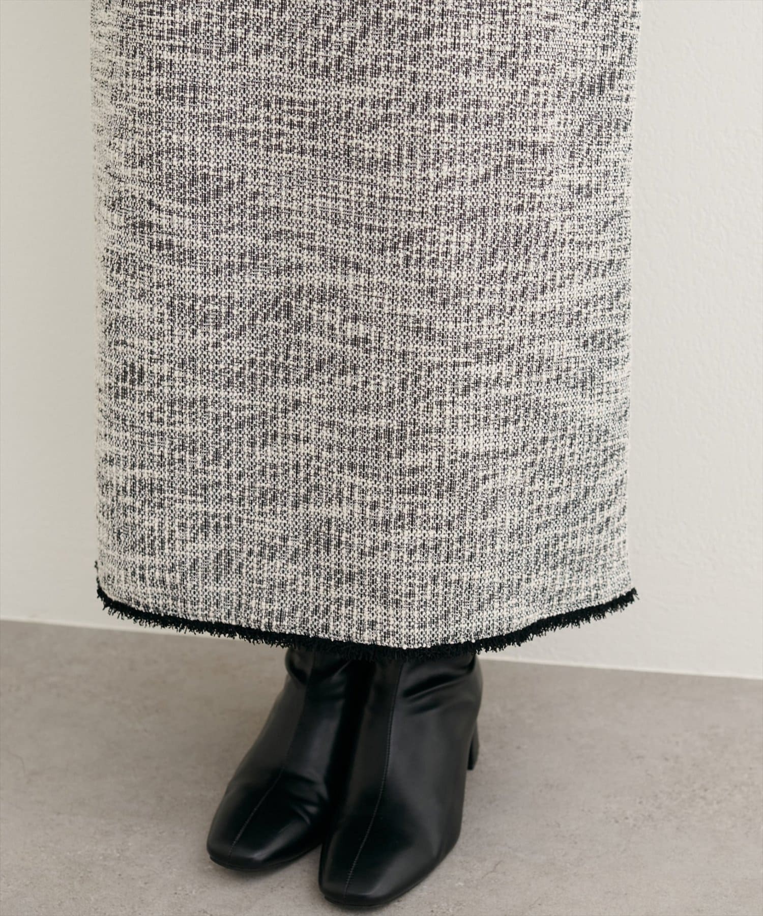 NICE CLAUP / OLIVE des OLIVE OUTLET(ナイスクラップ  / オリーブ デ オリーブ アウトレット) 【natural couture】ストレッチツイードタイトスカート