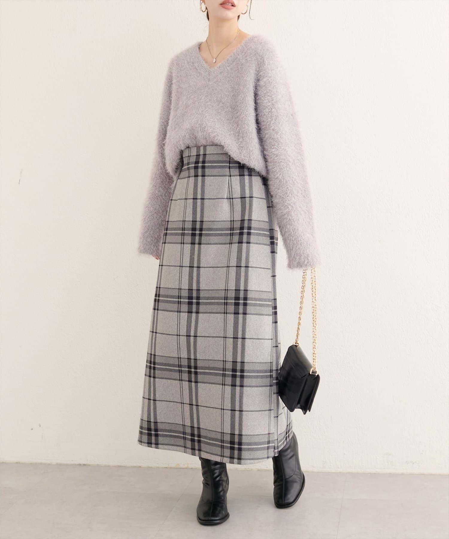 NICE CLAUP / OLIVE des OLIVE OUTLET(ナイスクラップ  / オリーブ デ オリーブ アウトレット) 【natural couture】チェック柄ペンシルスカート