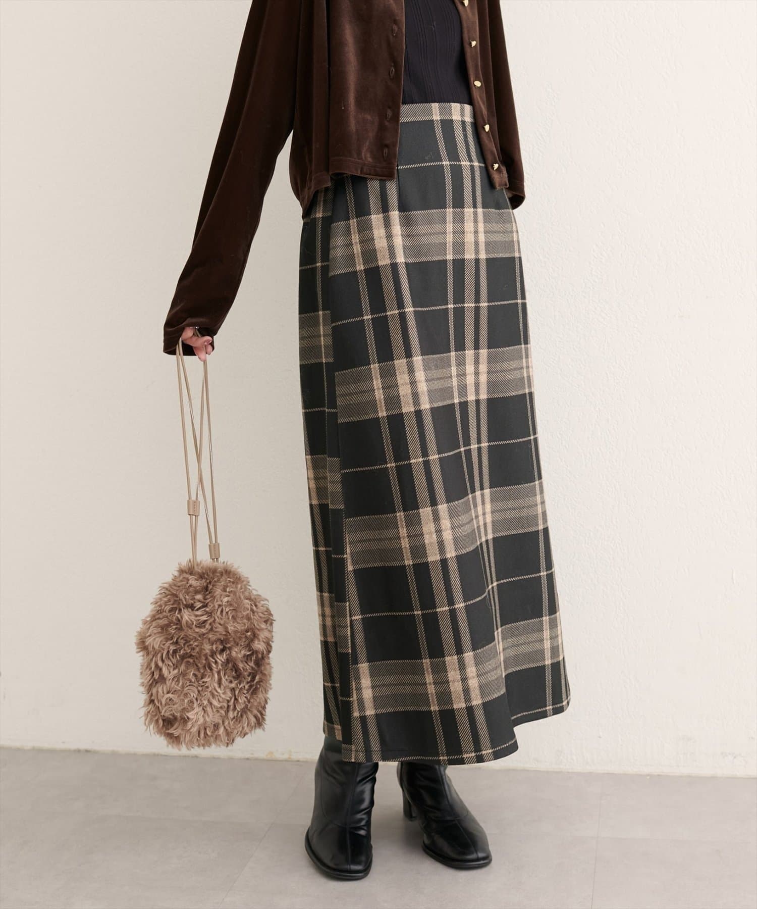 NICE CLAUP / OLIVE des OLIVE OUTLET(ナイスクラップ  / オリーブ デ オリーブ アウトレット) 【natural couture】チェック柄ペンシルスカート